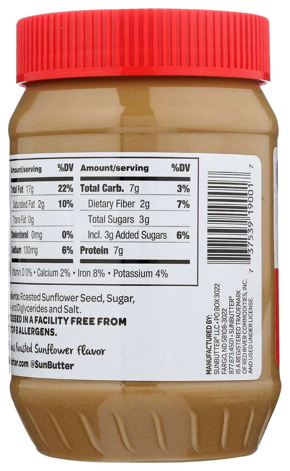 SunButter Original Sunflower Seed Butter, 16 oz Nut-Free Spread with 7g Plant-Based Protein, Roasted Rich & Savory Flavor, Smooth Texture | Vegan, Kosher & Non-GMO