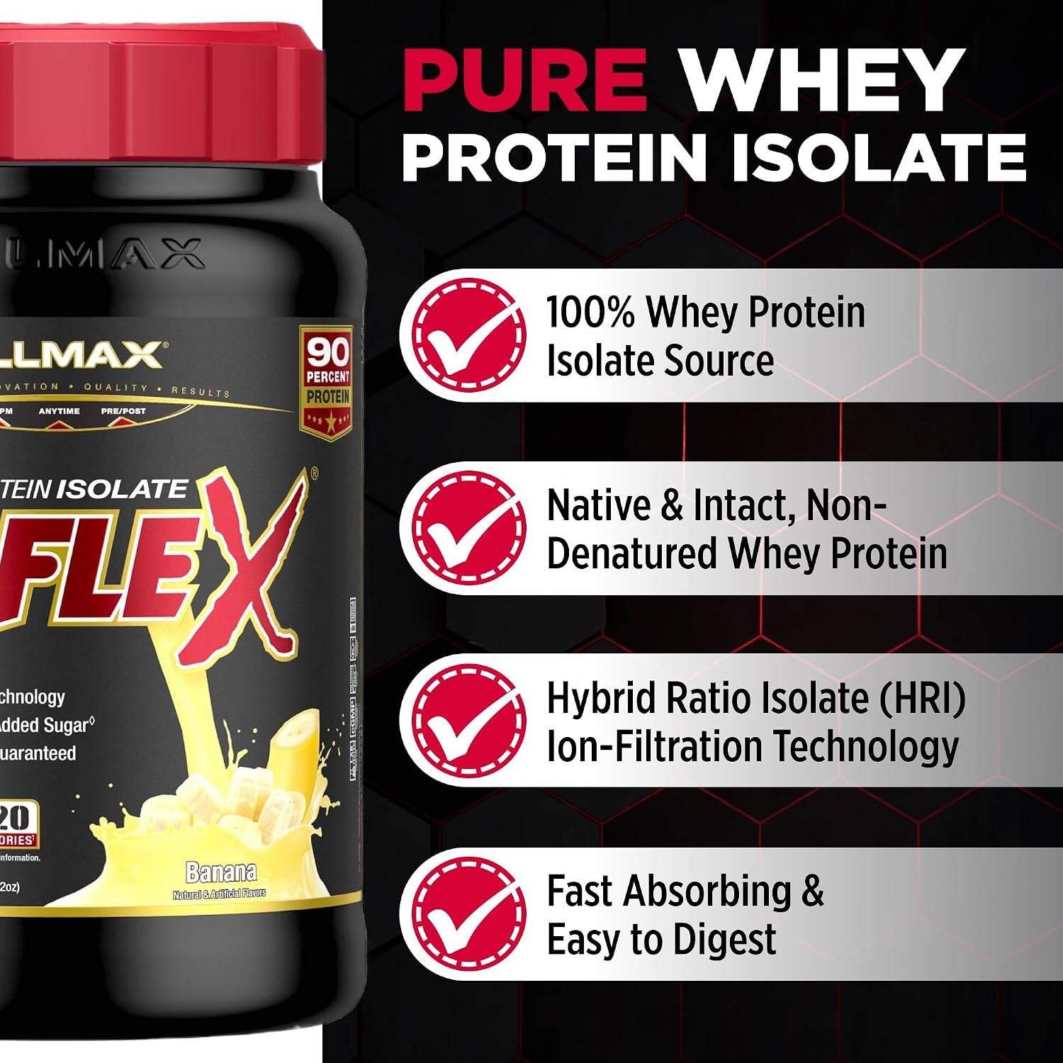 ALLMAX ISOFLEX Whey Protein Isolate, Chocolate Peanut Butter, 5 lb