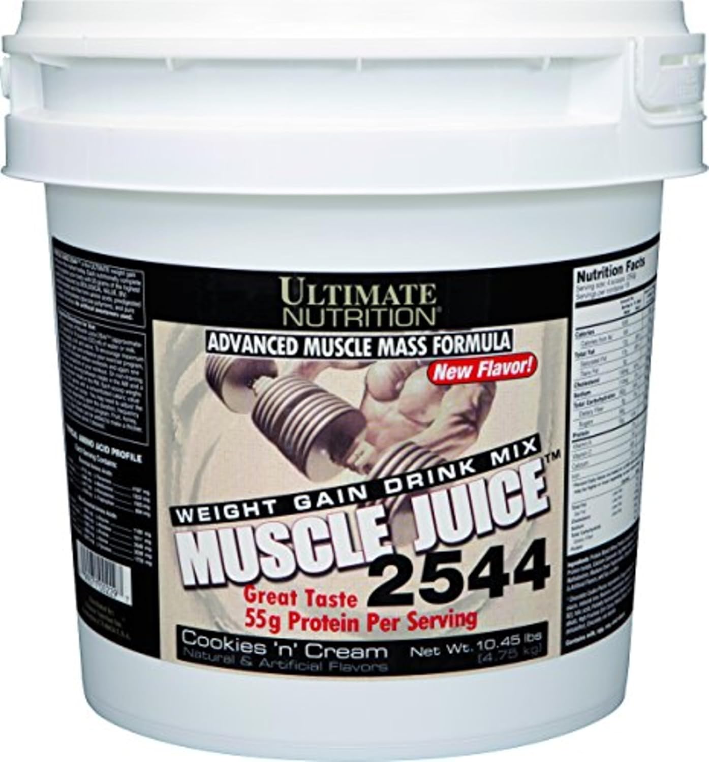 Ultimate Nutrition Muscle Juice 2544 Mass Gainer, Vanilla, 4.96 lb | 55g Protein Blend, 162g Carbs, 17g Fat, 1020 Calories, High Calorie Weight Gainer For Muscle Growth And Recovery