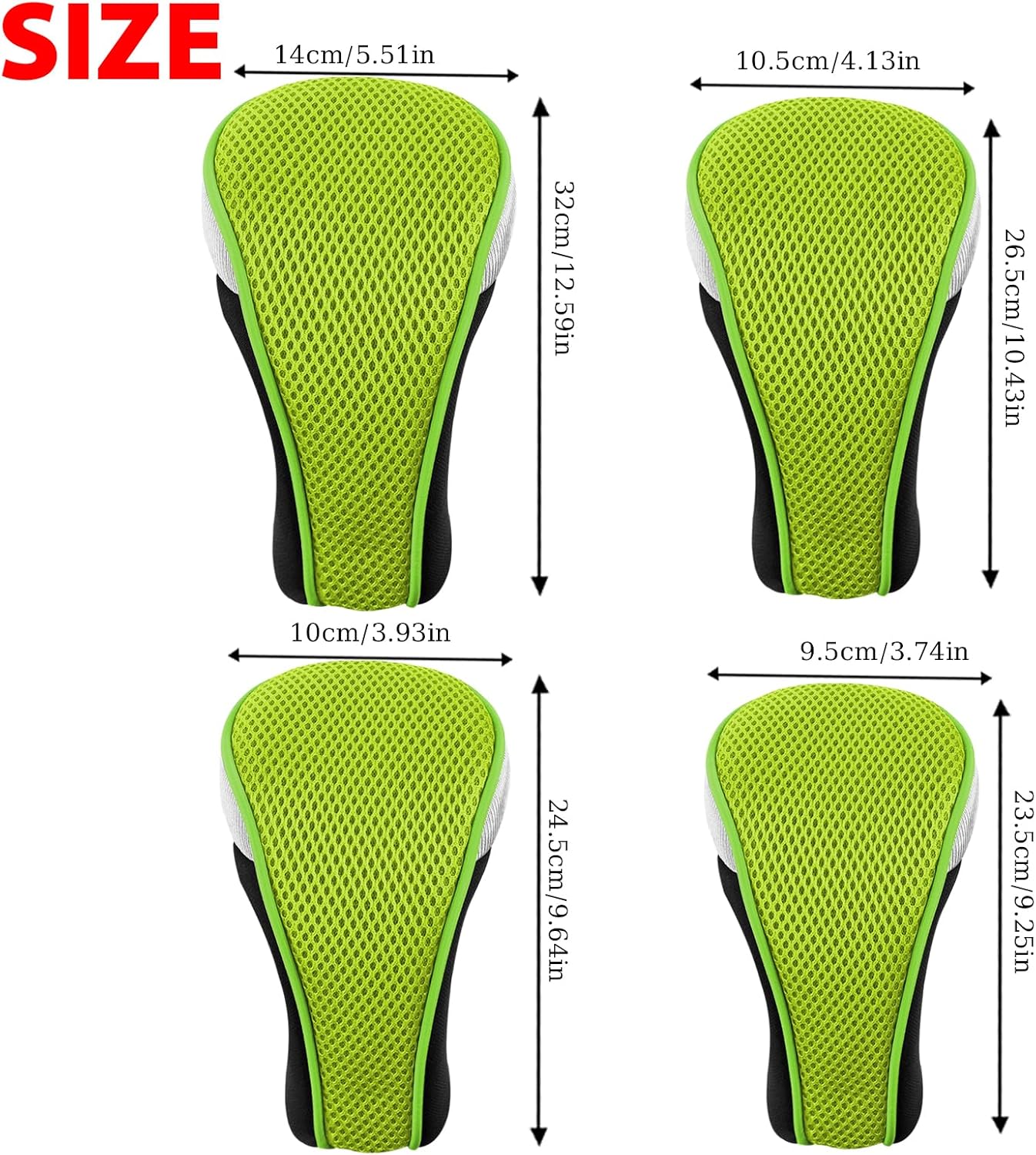 Andux 4pcs/Pack Golf 460cc Driver Fairway Wood Club Head Covers
