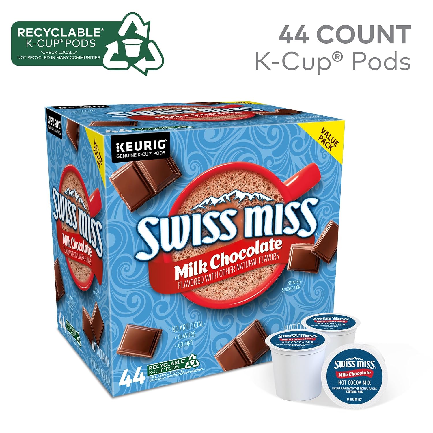 Swiss Miss Milk Chocolate Hot Cocoa Keurig Single-Serve K Cup Pods, 28 Count