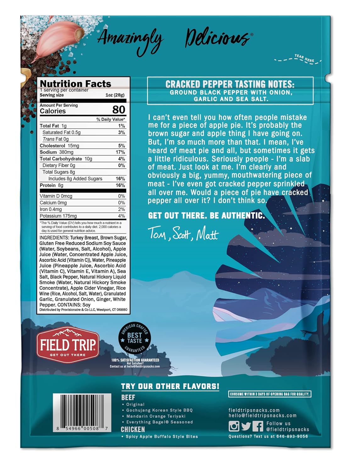 Field Trip Beef Jerky, Original, 1 Oz Bag, 12 Bags/carton | Grass Fed Beef Jerky, Healthy Gluten Free Snacks, All Natural, Paleo-Friendly Beef Jerky, High Protein, Low Carb, No Nitrates