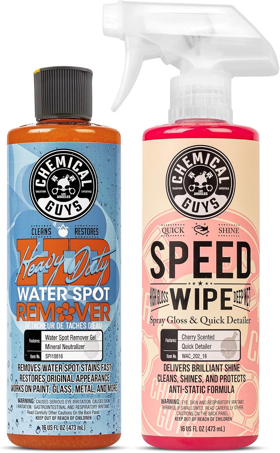 Chemical Guys, Heavy Duty Water Spot Remover Gel for Glass & Paint, 16 oz | Thick gel clings to glass and panels to tackle hard water stains and mineral marks, prepping for wax or ceramic