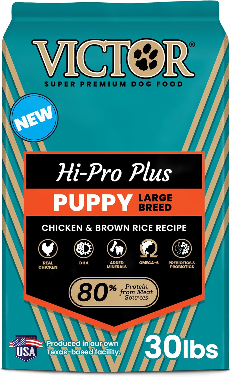 VICTOR Hi-Pro Plus Dry Dog Food - High Protein Gluten Free Dry Kibble, 5lb | Super Premium Dog Food, 30% Protein, Beef, Chicken, Pork and Fish Meals, For High Energy & Active Dogs & Puppies, 5lbs