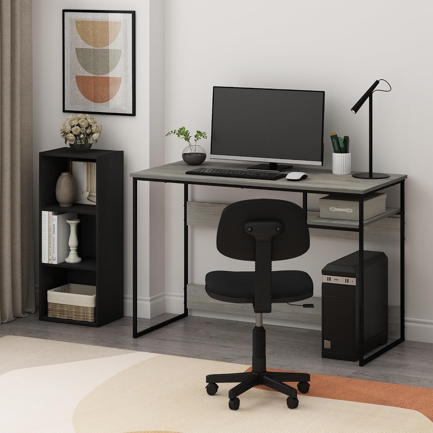 Furinno PASIR Book Shelf, 5-Tier Modern Bookshelf, Open Shelves Bookcase, 9 x 12 x 52, for Living Room, Bedroom, Home Office, Plain White