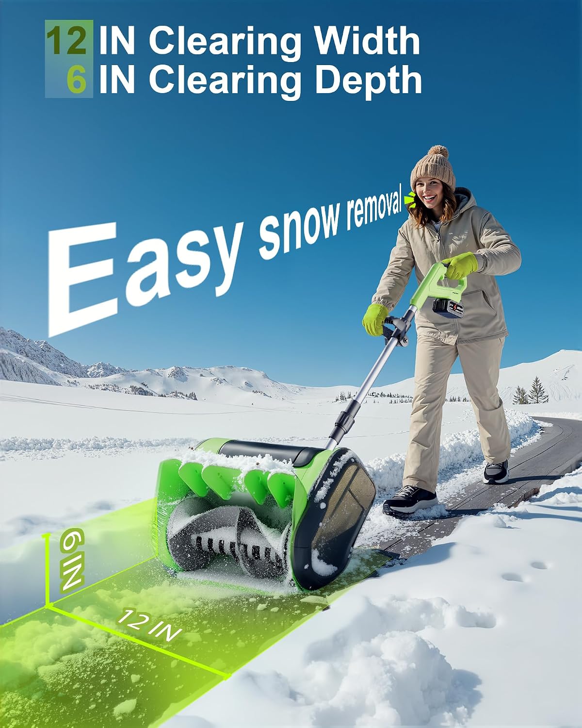 DEGGE Electric Cordless Snow Shovel