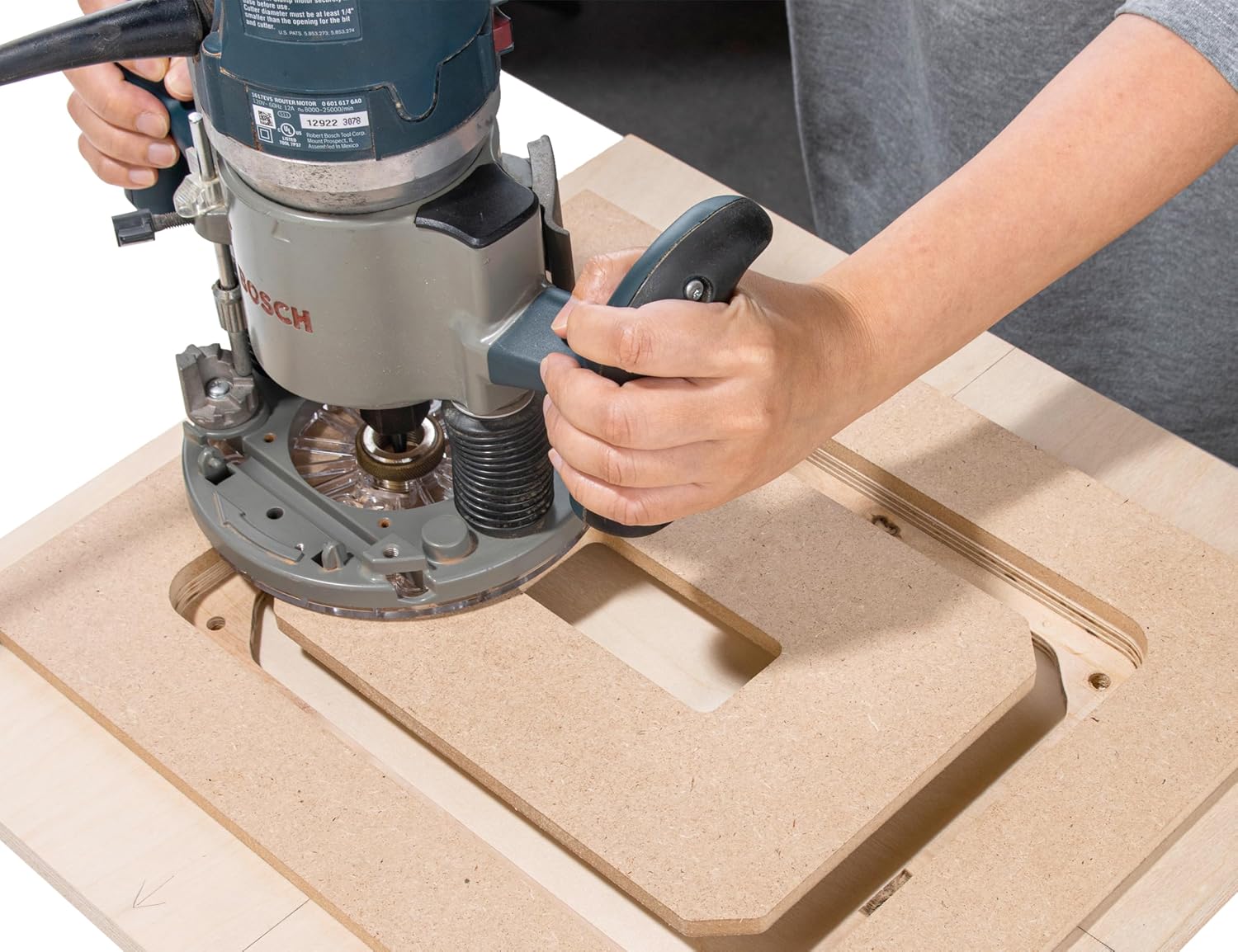 O'SKOOL Router Table Insert Plate Template Kit for 9-1/4" × 11-3/4" Plates | MDF Routing Guides, Router Bits