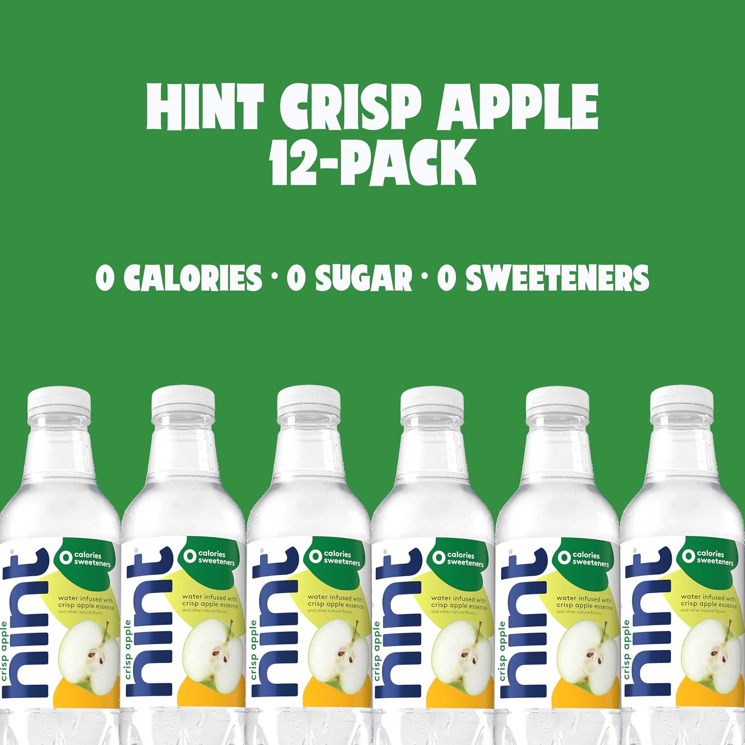 Hint Flavored Water Zero Sugar 0 Calories - Pineapple 16 FL Oz (12 pack) | Crisp, refreshing water, fruit flavors. 0 calories, 0 sugar, 0 sweeteners. Hydration for wellness. Gluten-free, Kosher, Vegan