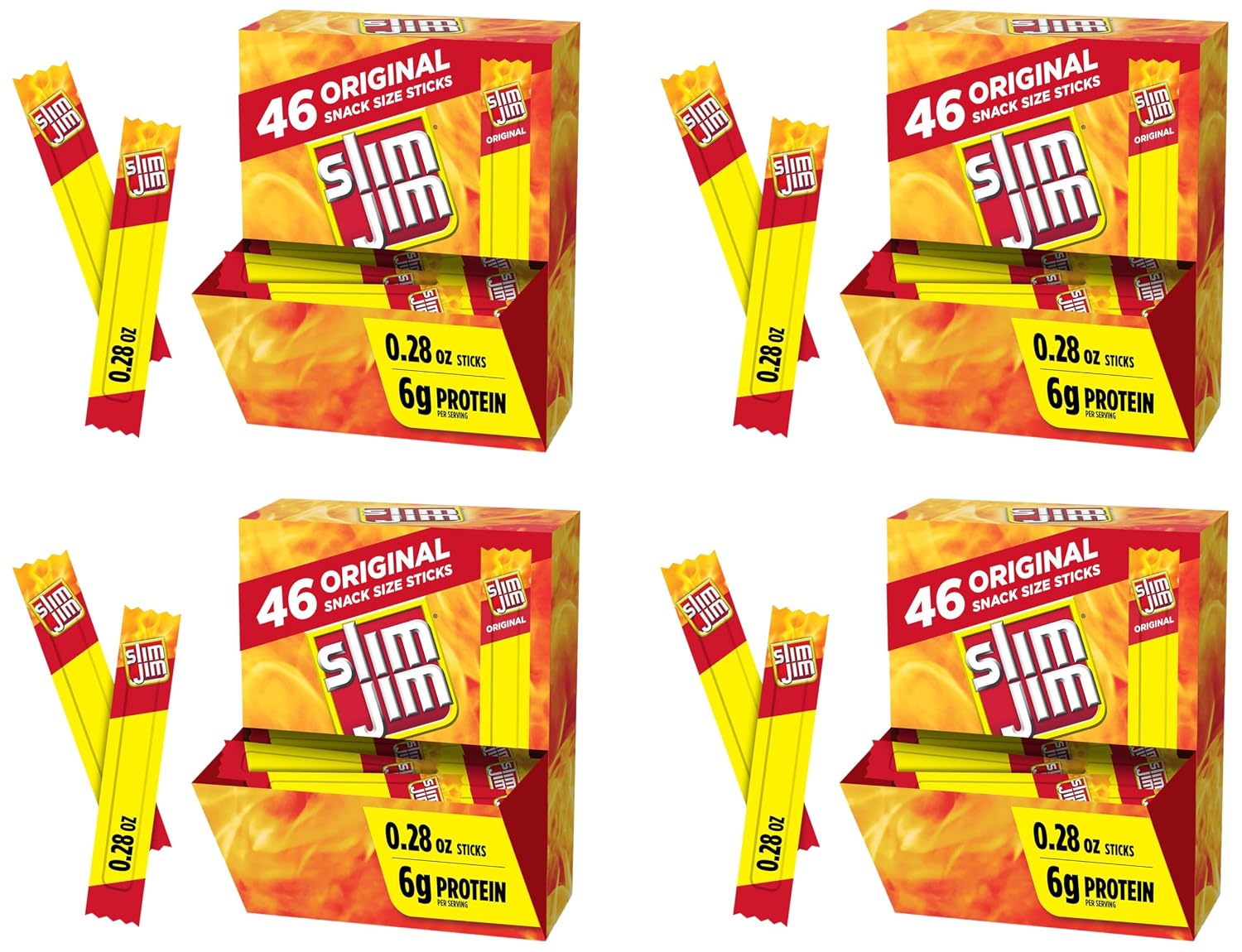 Slim Jim Smoked Jerky Snack Sticks, Original Flavor, 0.28 oz., 46-ct