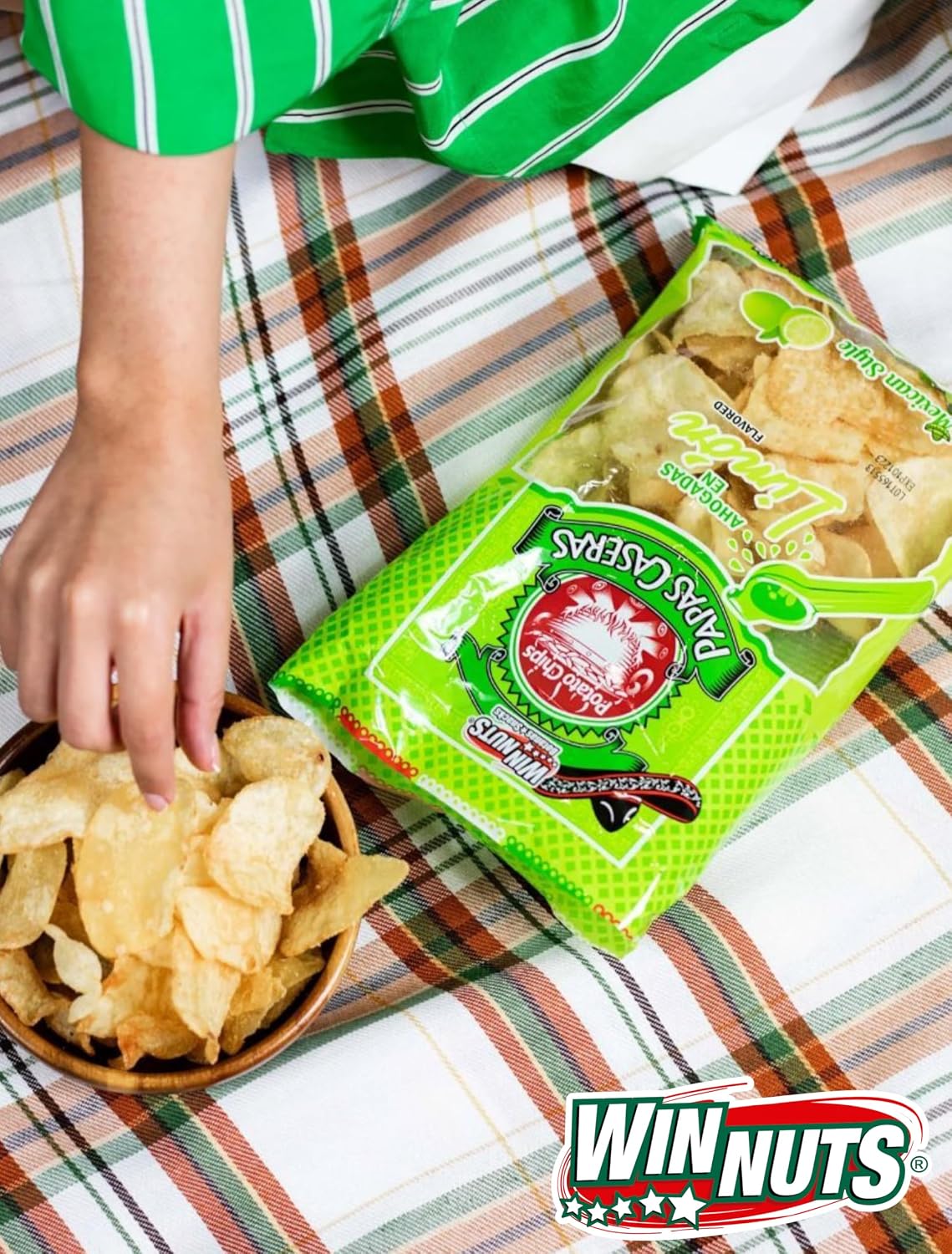 WINNUTS Jalapeño Chips Kettle Cooked (3 Pack, 5.6 oz Each) | Authentic Mexican Style Spicy Potatoes Chips | Homestyle "Papa Casera" for Parties