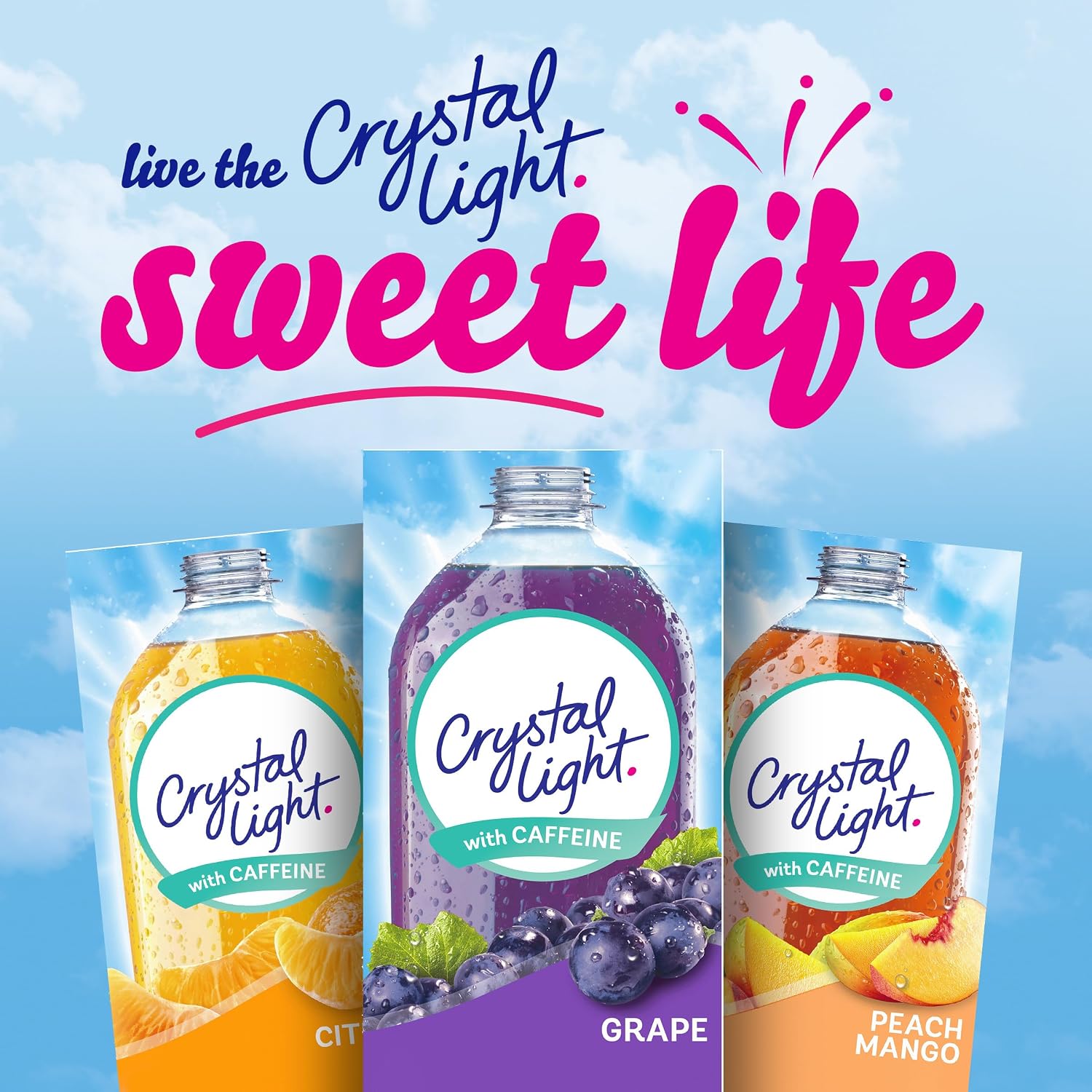 Crystal Light Drink Mix, 6 Pitcher Packets Concord Grape , 2.01 oz | for Flavorful Hydration and Shareable Refreshment Zero Sugar, Low Calorie No Caffeine