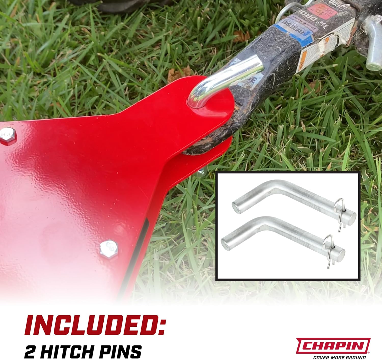 Chapin Tow-Behind Turf Spreader with Auto-Stop Waste-Free Coverage | 150-lb capacity, ATV/UTV/lawn tractor compatible, dual-impeller system