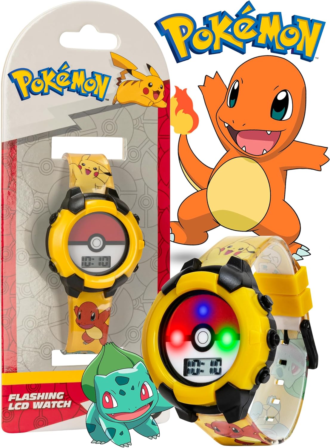 Accutime Kids Pokemon Digital LCD Quartz Watch for Boys, Girls, and Adults All Ages