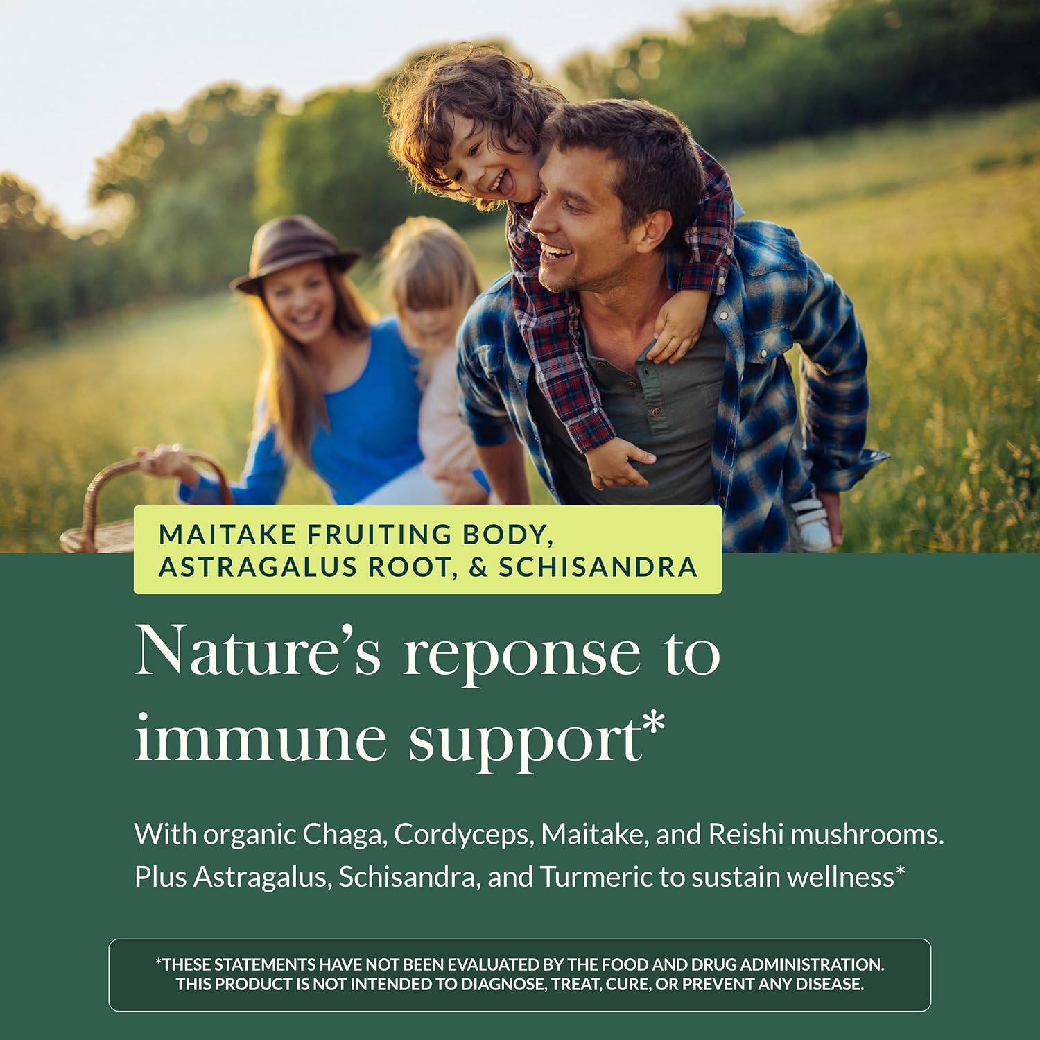Gaia Herbs Everyday Immune - Mushroom & Herbal Support Supplement to Help Aid Overall Wellness* - with Turmeric, Astragalus, Schisandra, Cordyceps