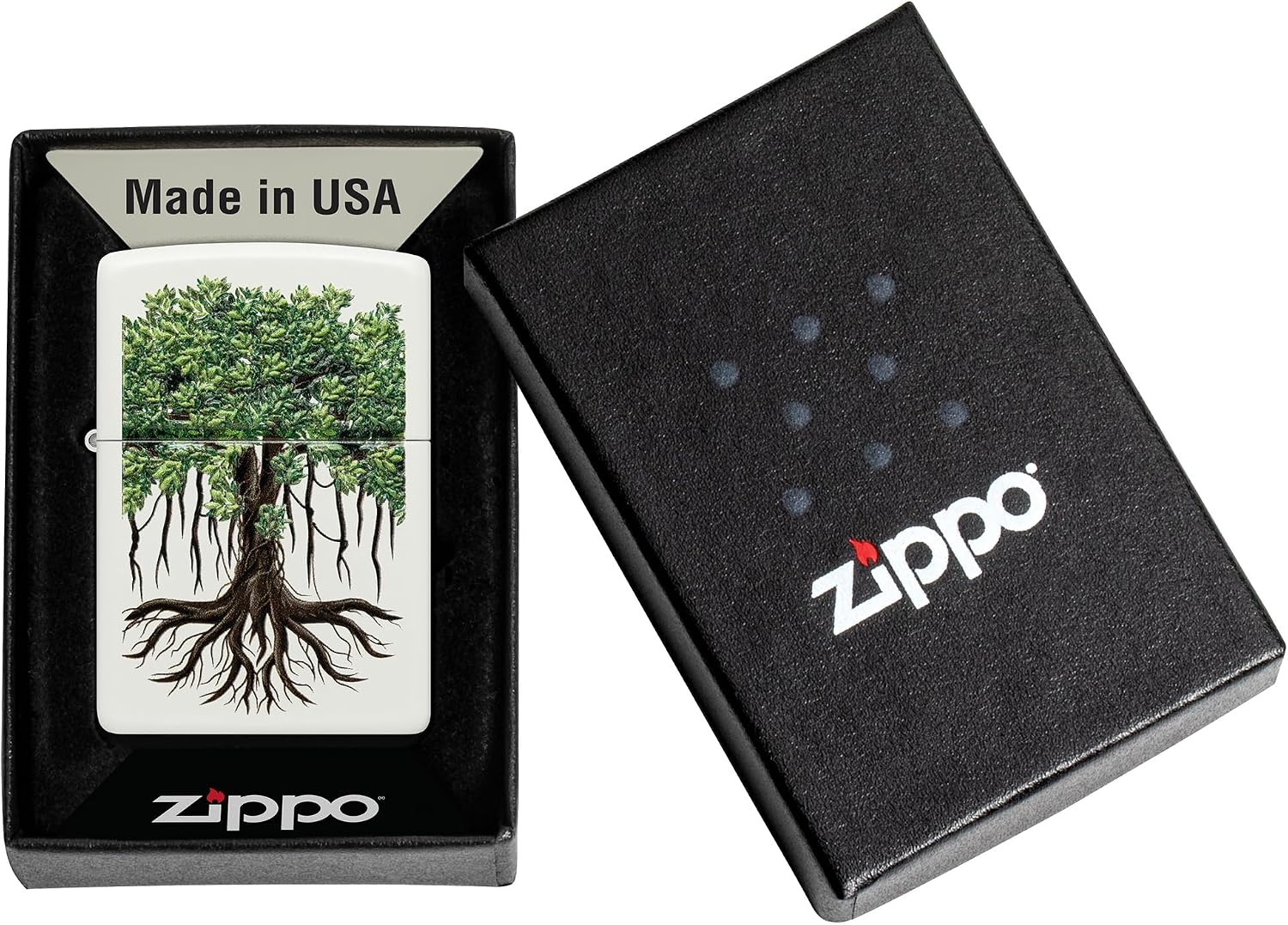 Zippo Tree of Life Pocket Lighter - Refillable Flip-Top Windproof Lighters - Spiritual and Symbolic Design Pocket Lighters - Luxury Metal Lighter Made in USA