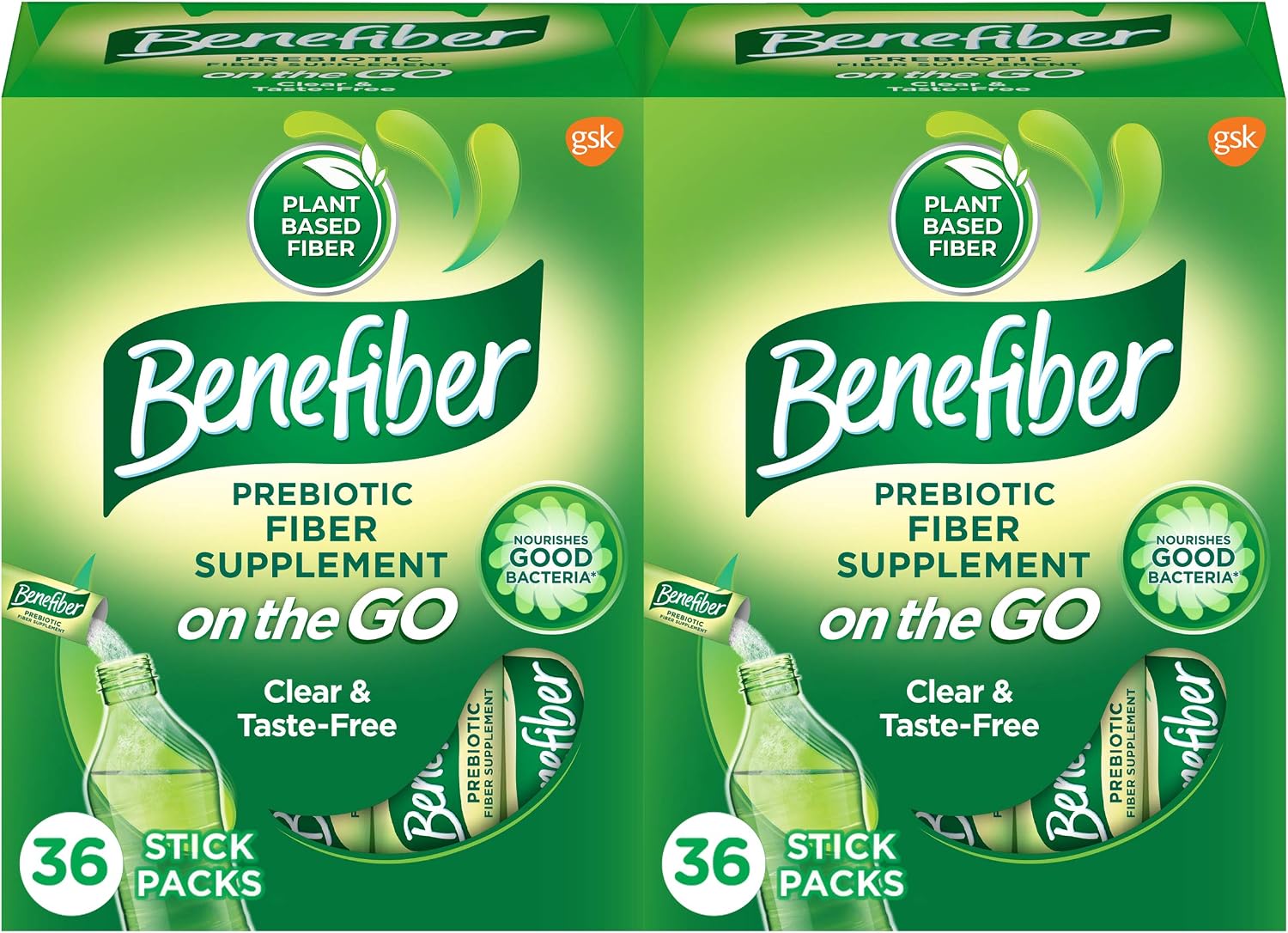 Benefiber Prebiotic Fiber Supplement Powder, Unflavored, 28 Stick Packs | Plant-based Prebiotic Fiber Powder, Sugar-Free, Dissolves Clear and Tasteless, GLP-1 Support for Digestive Health