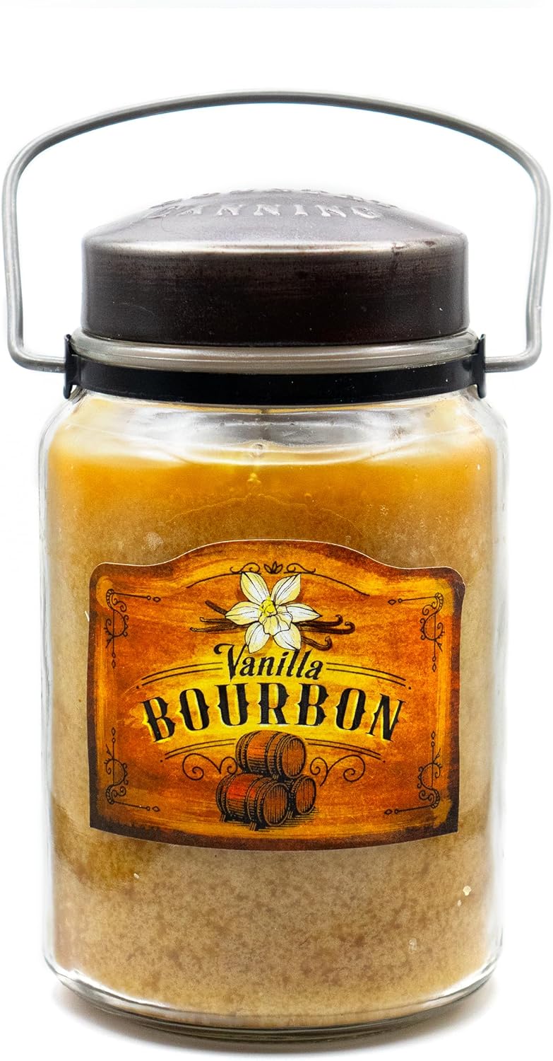 McCall’s Candles | Hot Buttered Rum | 26 oz Scented Candle | USA-Poured | Vintage Rustic Jar with Carrying Handle | Warm Buttery Spiced Rum Fragrance