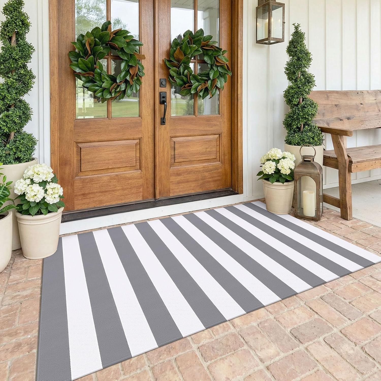 KOZYFLY Black and White Area Rug 3x5 Ft Washable
