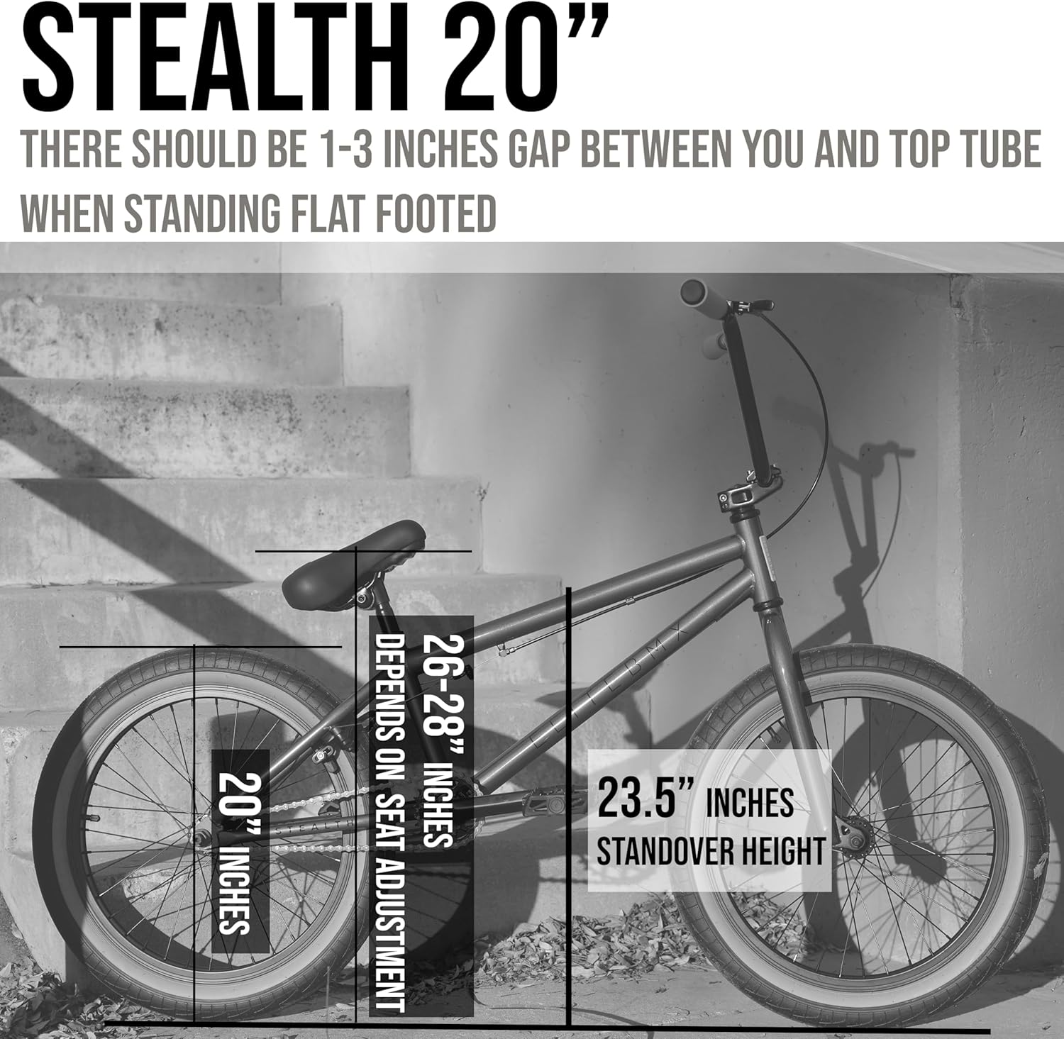 Elite BMX Stealth Freestyle Bike for Youth & Adults, Durable Steel Frame, Available in 16", 18", and 20" Sizes