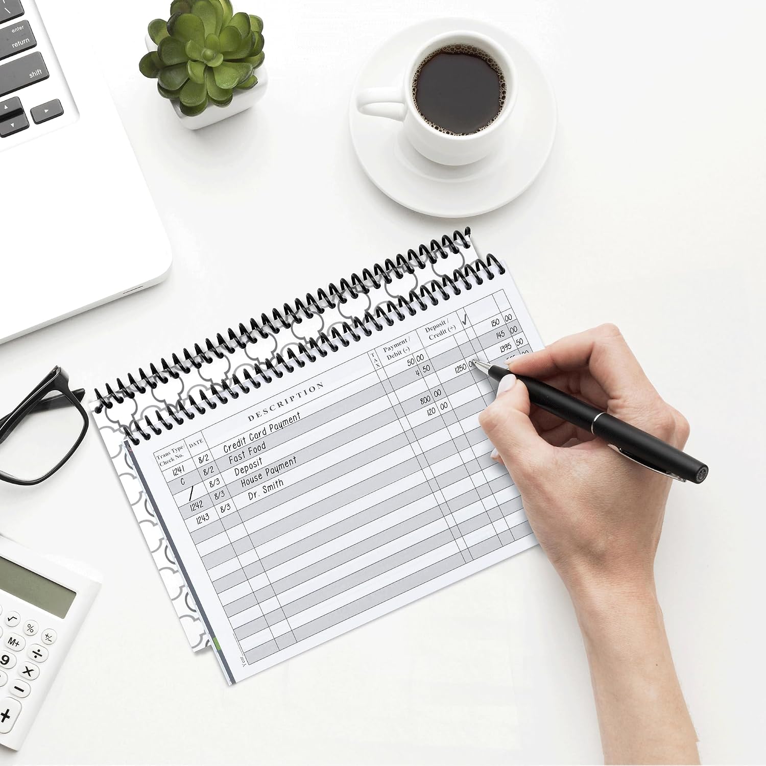 The Superior Register - Simple Account Tracker - Big Checkbook Register & Financial Ledger - Debit Card Register - Bank Register - 1 Pack, Teal, Wide Edition