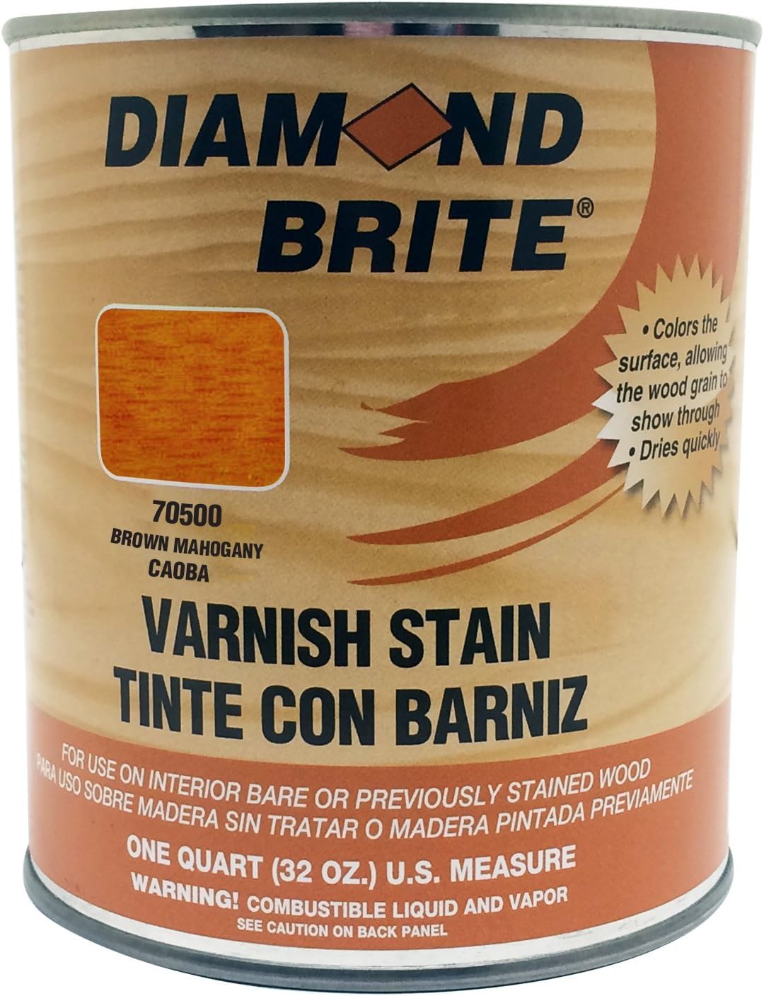 Diamond Brite Interior Varnish Stain, Walnut, 1 Gallon, 70200-1