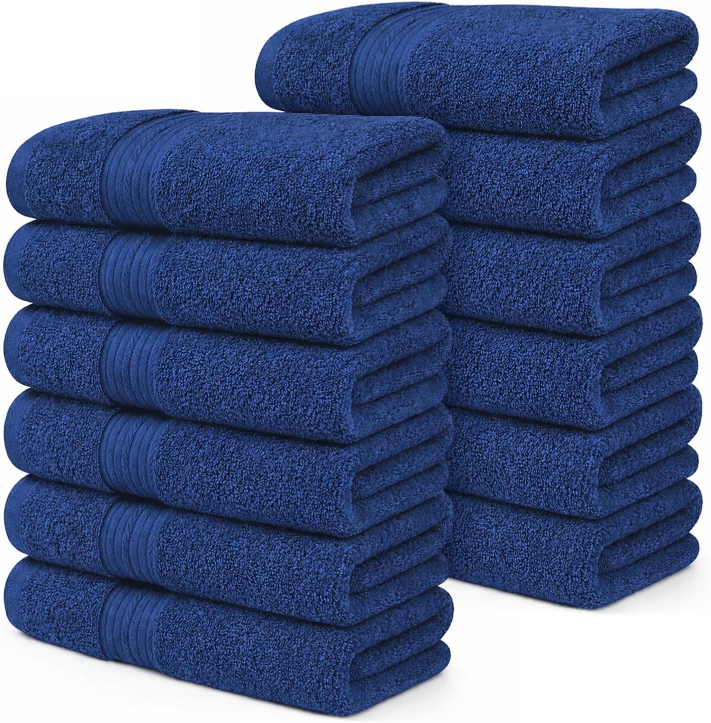 Ample Decor 100% Cotton Hand Towels 18x28 Inches, 600 GSM, Soft & Absorbent, Set of 12, Purple