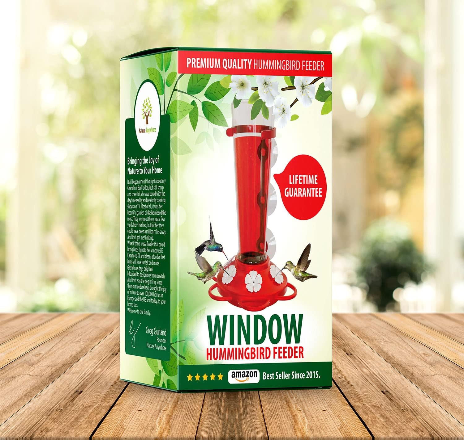 Window Hummingbird Feeder, Suction Cup, Hummingbird Feeders for Outdoors
