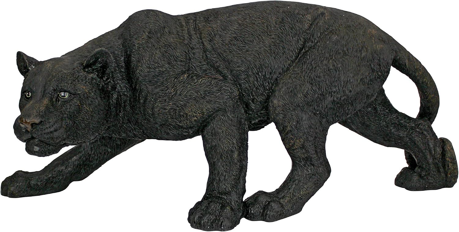Design Toscano Shadowed Predator Black Panther Garden Statue, Medium 26 Inch, Polyresin, Black
