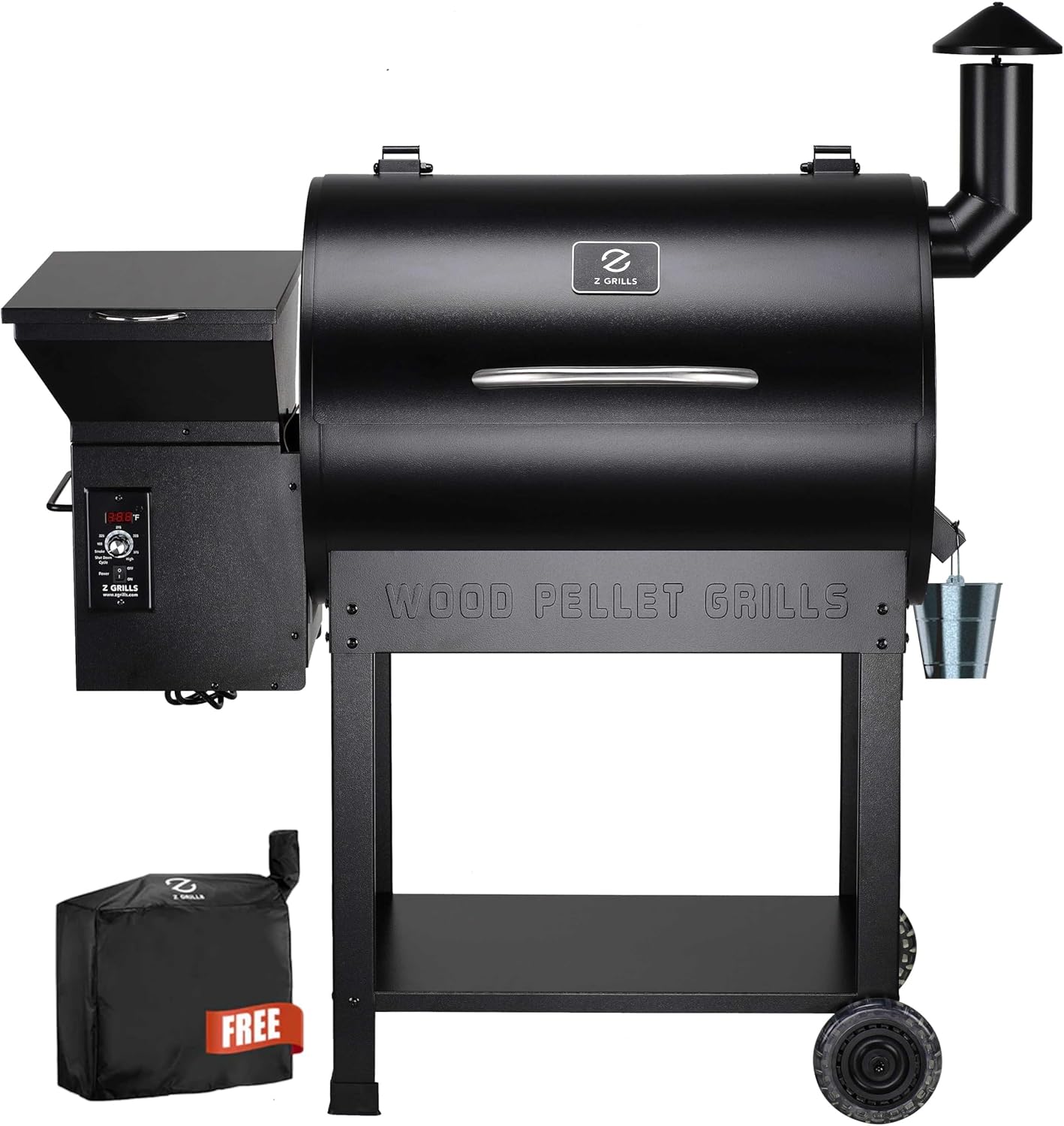 Z GRILLS Wood Pellet Smoker Grill, 8 in 1 BBQ Grill with Auto Temperature Control, 697 sq in Cooking Area for Backyard, Patio and Outdoor Cooking, 7002E, Sliver