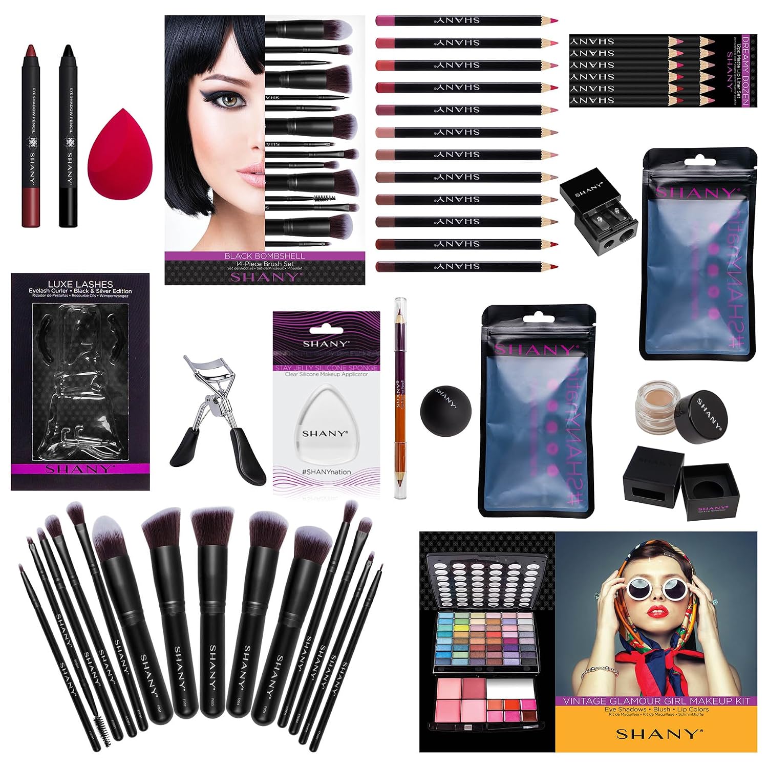SHANY Cosmetics SHANY Gift Surprise- AMAZON EXCLUSIVE - All in One Makeup Bundle - COLORS & SELECTION VARY MULTI-COLORED, Unscented