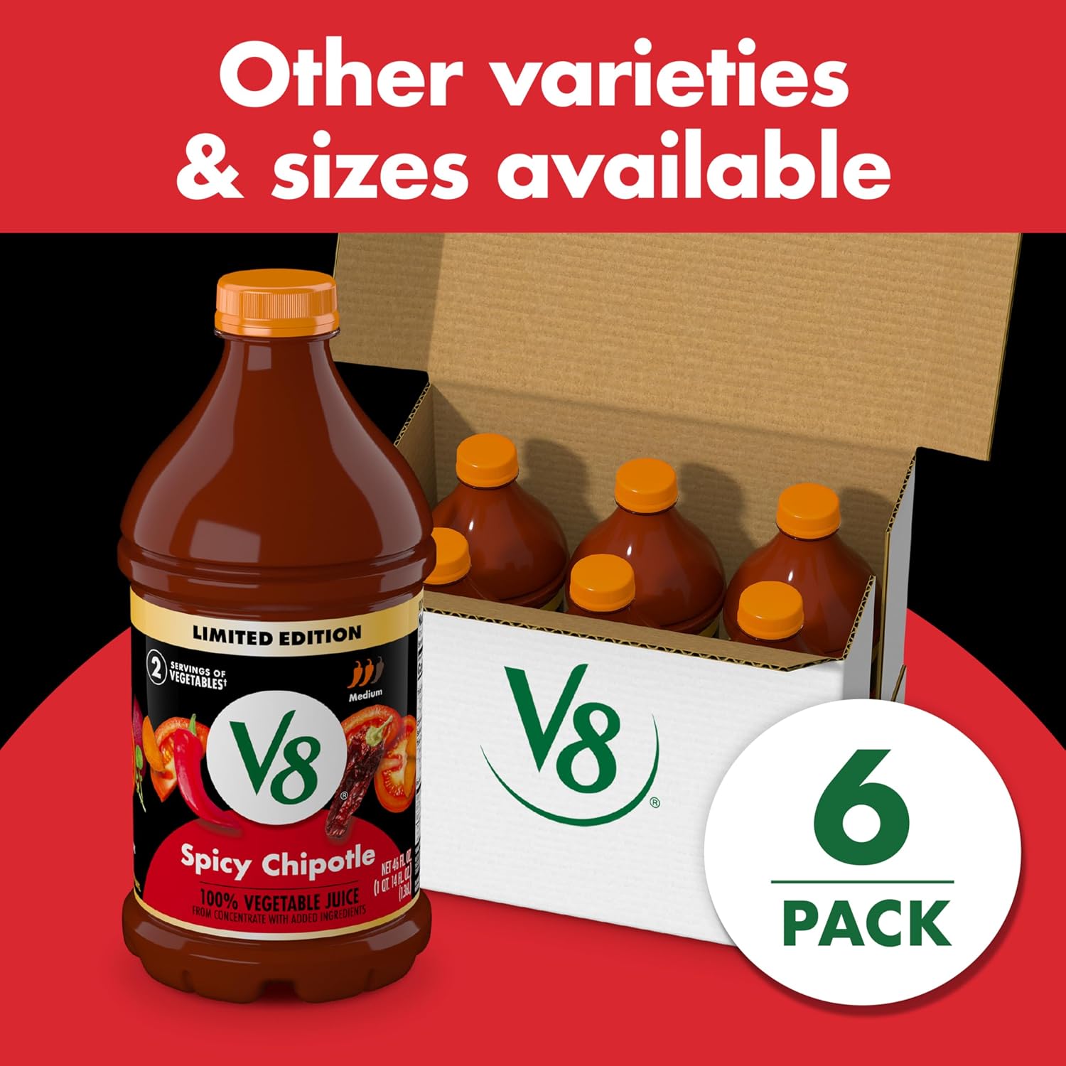 V8 Original 100% Vegetable Juice, 12 fl oz Bottle (12 Pack)