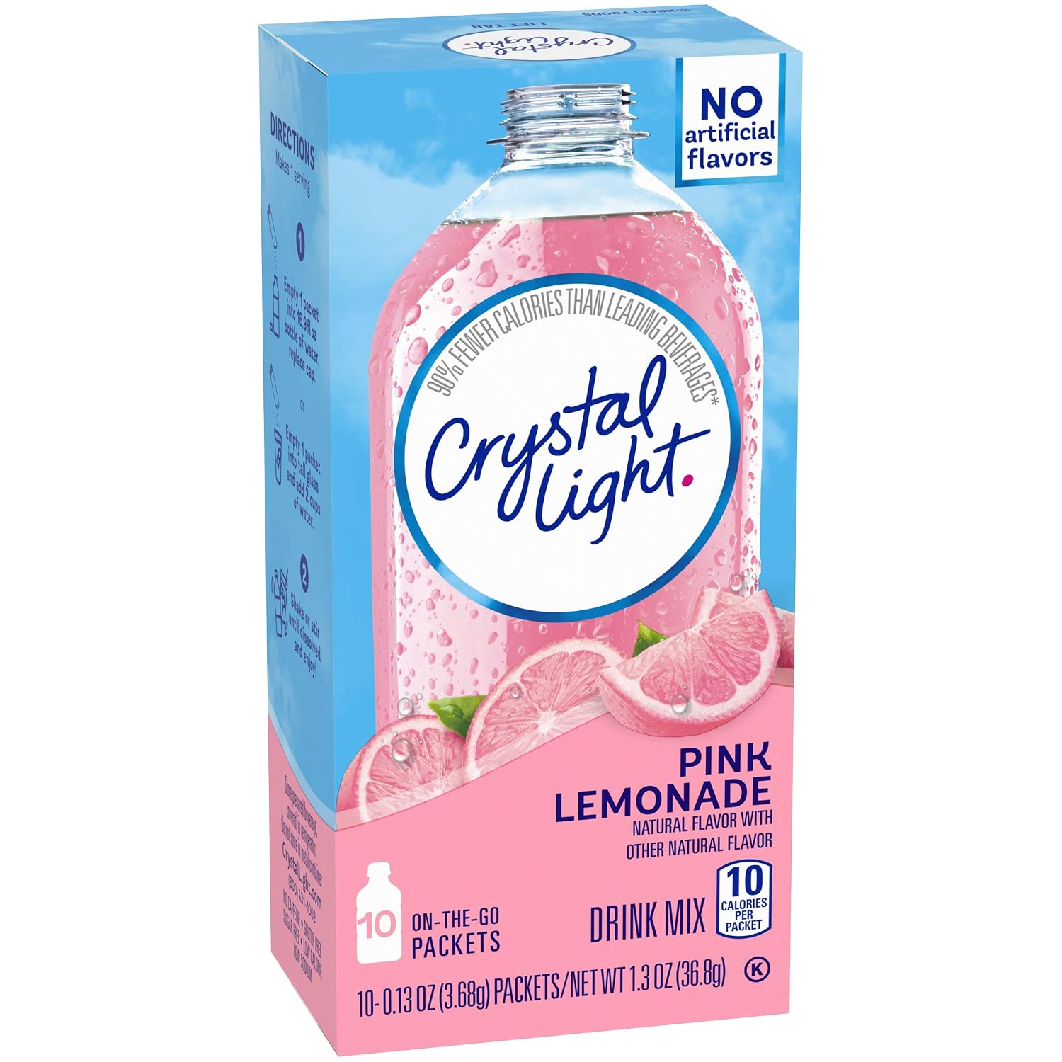 Crystal Light Pink Lemonade Drink Mix (120 On-The-Go Packets, 12 Packs Of 10)