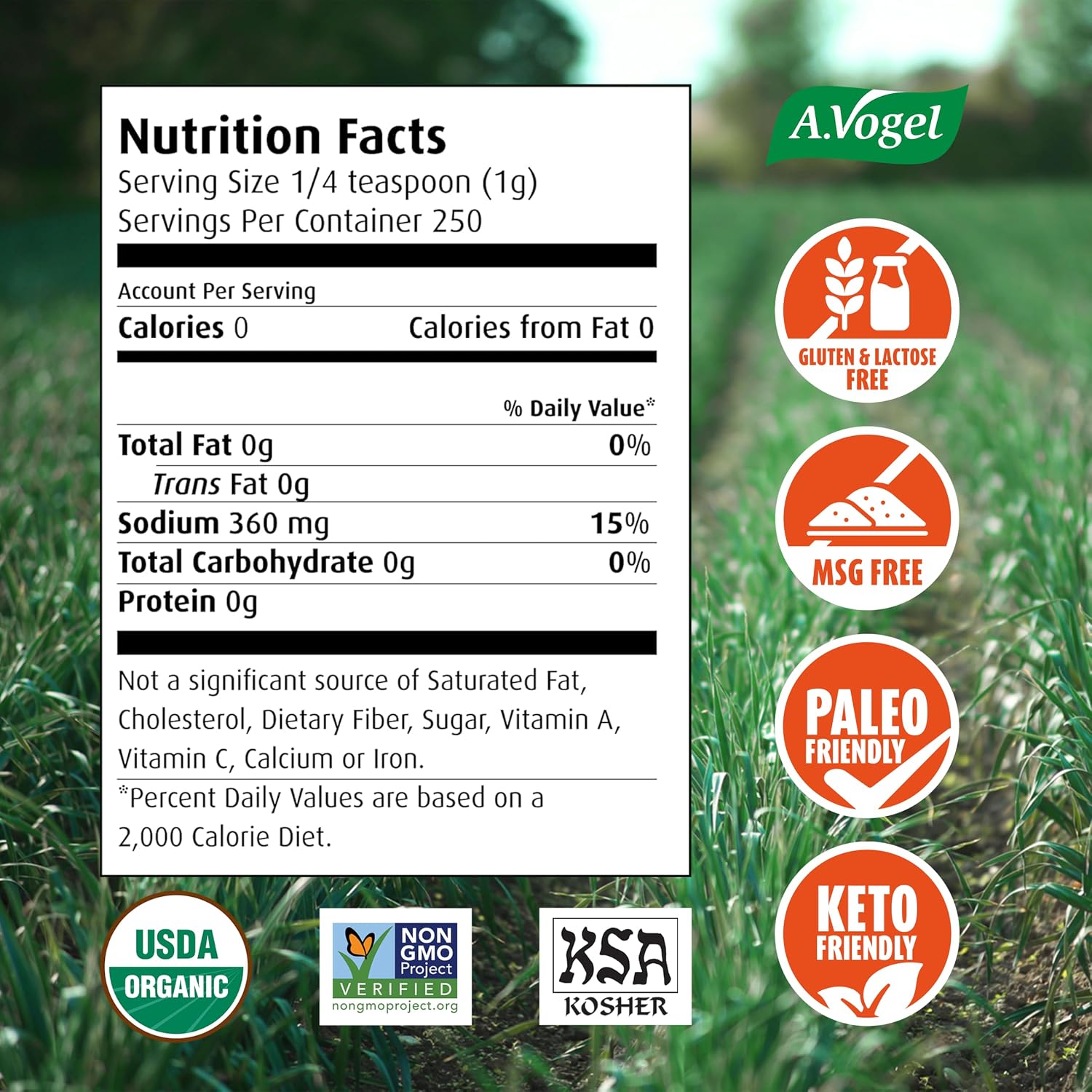 A. Vogel Herbamare Organic Seasoning Salt 8.8Oz. 6 Per Case | 33% Less Sodium - Infused with 12 Herbs & Vegetables - No Artificial Flavors or Preservatives - Keto & Paleo Friendly