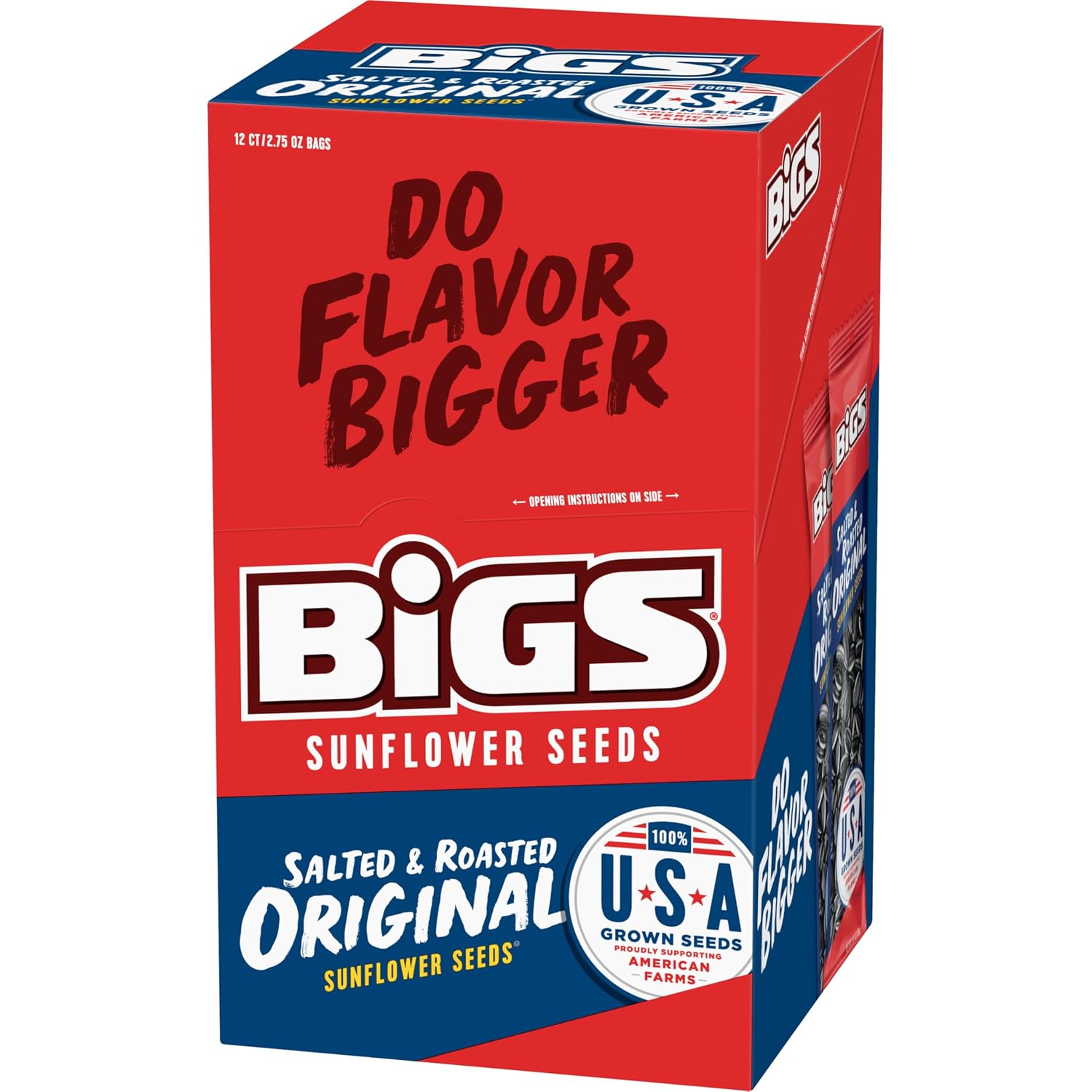 BIGS Sunflower Seeds, Salted & Roasted Original Flavor, 2.75 oz. (12-pk)