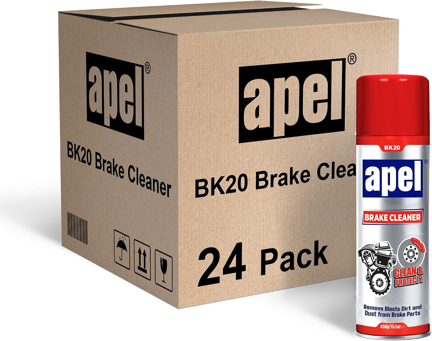 Mitreapel Brake Cleaner (24 x 15.1 fl oz) Non-Chlorinated Brake Parts Cleaner for Disc, Pads, Calipers, Springs, Rotors and Clutch (Pack of 24)
