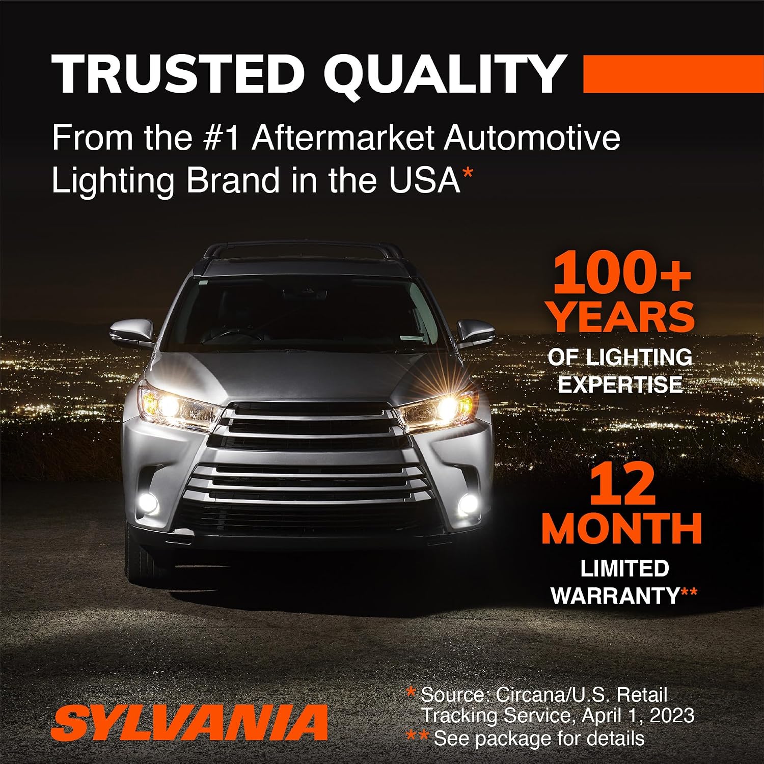 SYLVANIA - 9005 XtraVision Halogen Headlight Bulb - High-Performance Car Headlight - Halogen Light with No Glare - For Automotive - 2 Bulbs