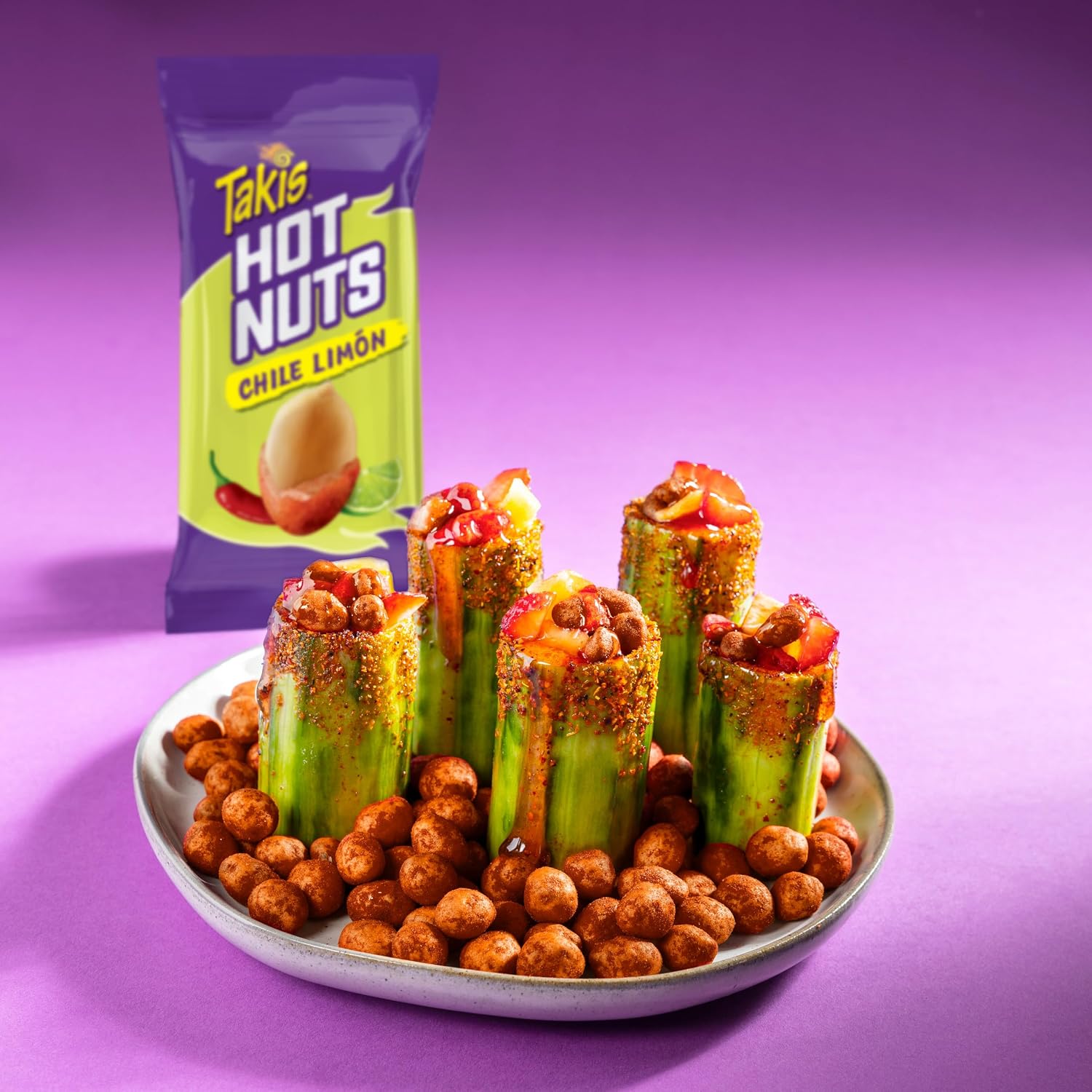Takis Fuego Hot Nuts 12 pc / 3.2 oz Snack Size Box, Hot Chili Pepper & Lime Flavored Extreme Spicy Double-Crunch Peanuts