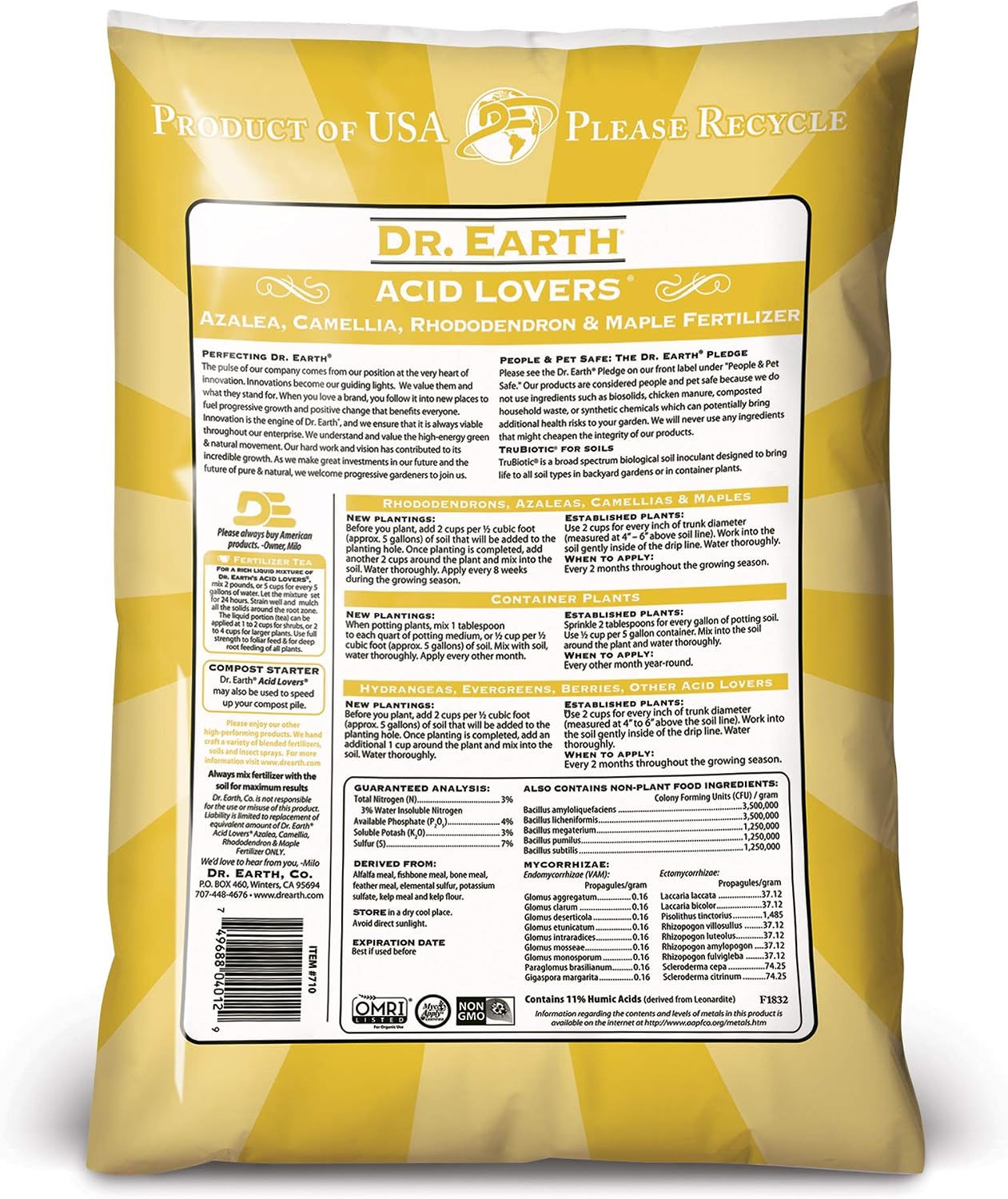 Dr. Earth Organic & Natural MINI Acid Lover Azalea, Camellia, Rhododendron & Maple Fertilizer ( 1 lbs )