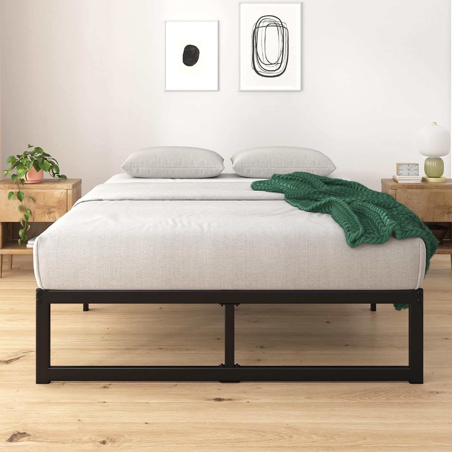 ZINUS Abel Metal Platform Bed Frame / Mattress Foundation with Steel Slat Support / No Box Spring Needed / Easy Assembly, Queen