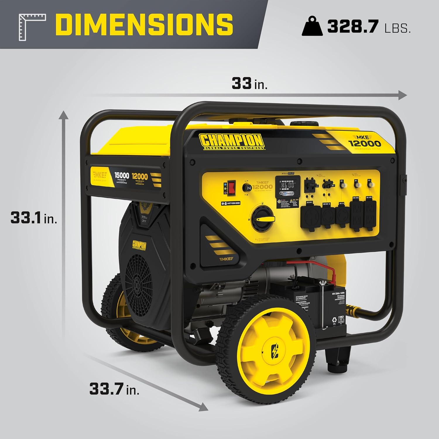Champion Power Equipment 15,000-Watt MKE Series Portable Generator with Electric Start and Free 3-Year Warranty