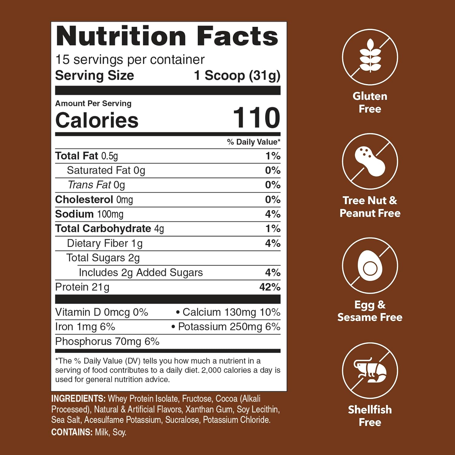 Unflavored Protein Powder | 21g 100% Whey Isolate Protein Powder | Unflavored Whey Protein Powder | Low Carb and Sugar Free Whey Protein Isolate | Gluten Free | Certified Kosher | 15 Servings