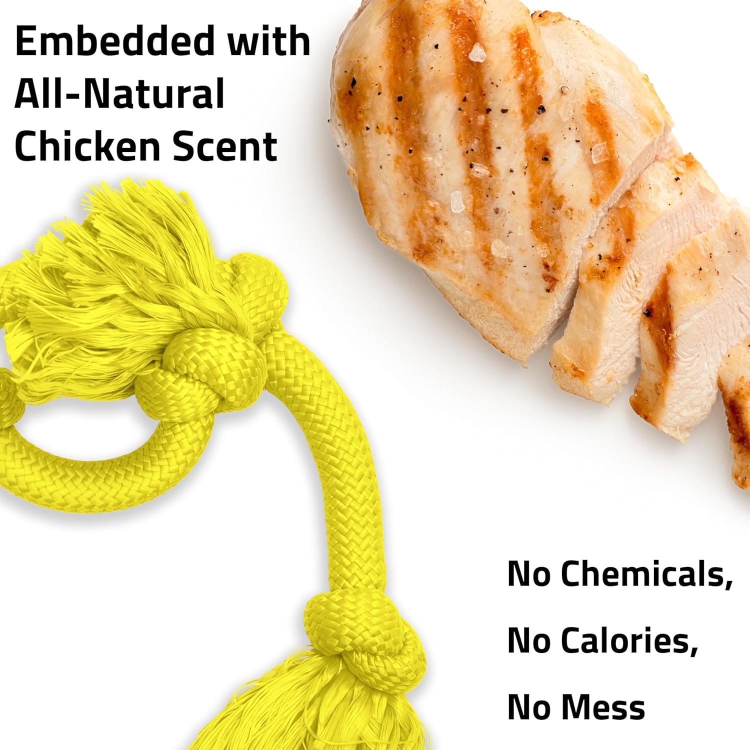Playology Tug Rope Dog Toys for Large Breed Dogs - Jumbo, Beef Scent