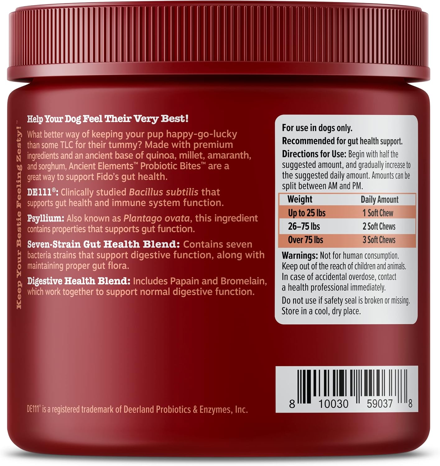 Zesty Paws Probiotics for Dogs - Digestive Enzymes for Gut Flora, Digestive Health, Diarrhea & Bowel Support - Clinically Studied DE111 - Dog Supplement Soft Chew for Pet Immune System - Pumpkin, 90ct