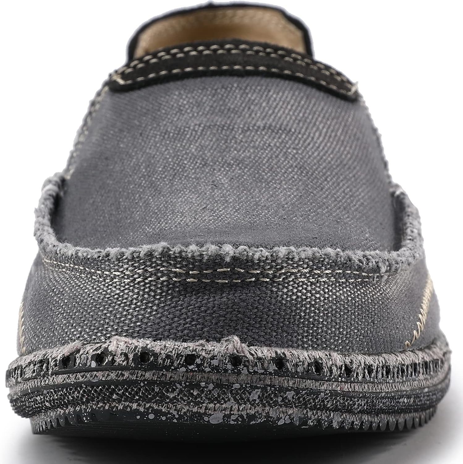 VILOCY Mens Slip on Deck Shoes Casual Canvas Loafers Beach Boat Shoes Zero Drop Vintage Flat
