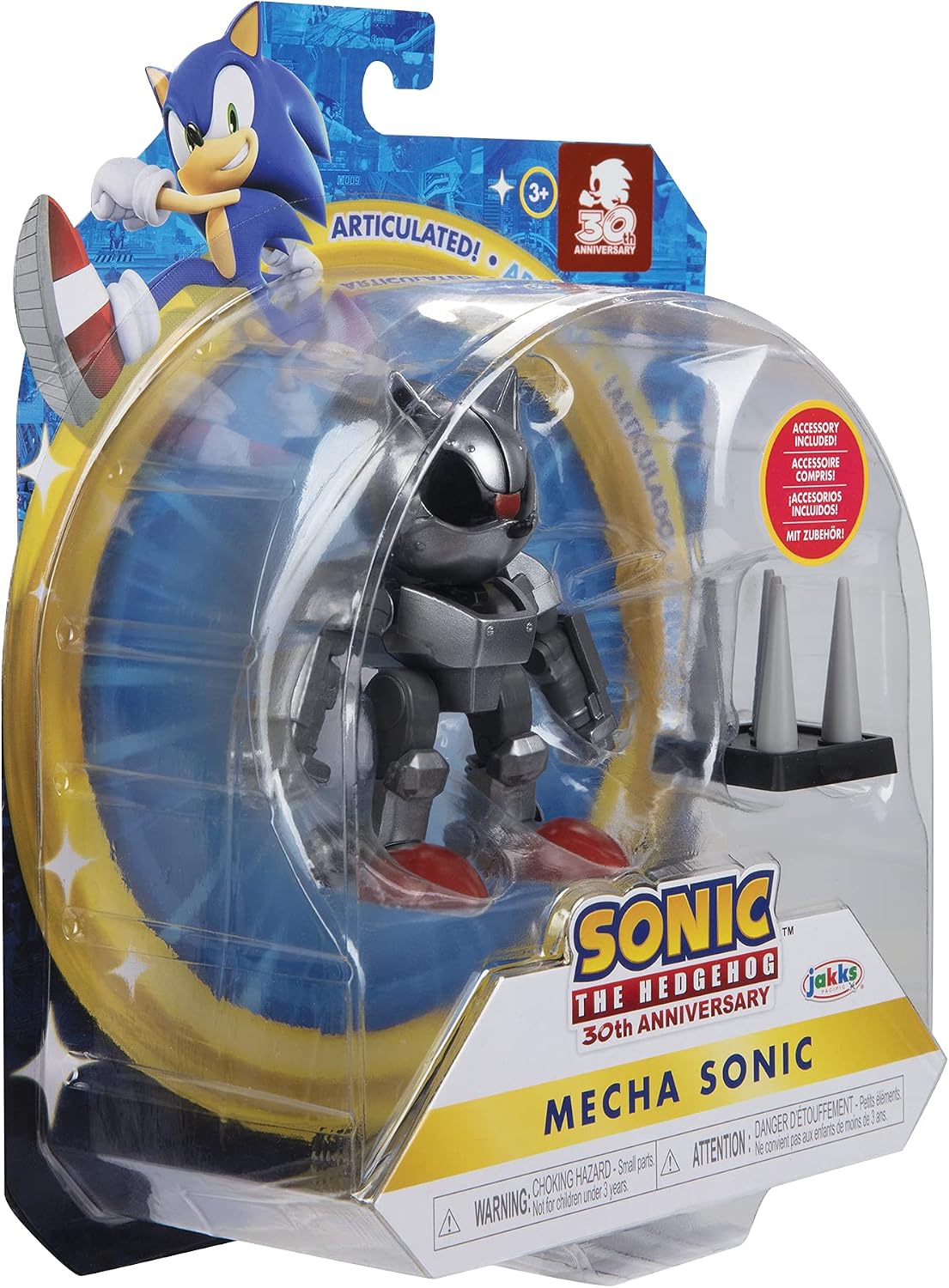 Sonic The Hedgehog 4-Inch Action Figure Mecha Sonic with Spike Trap Collectible Toy