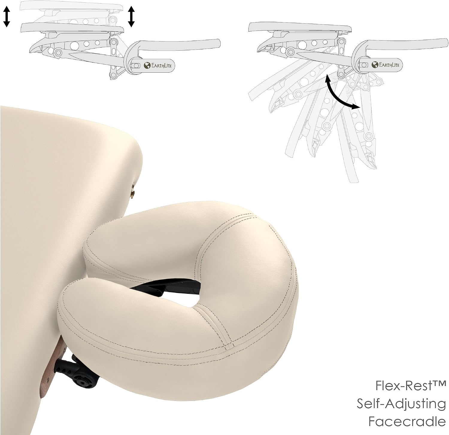 EARTHLITE Portable Massage Table Package AVALON – Reiki Endplate, Premium Flex-Rest Face Cradle & Strata Cushion, Carry Case (30”x73”)