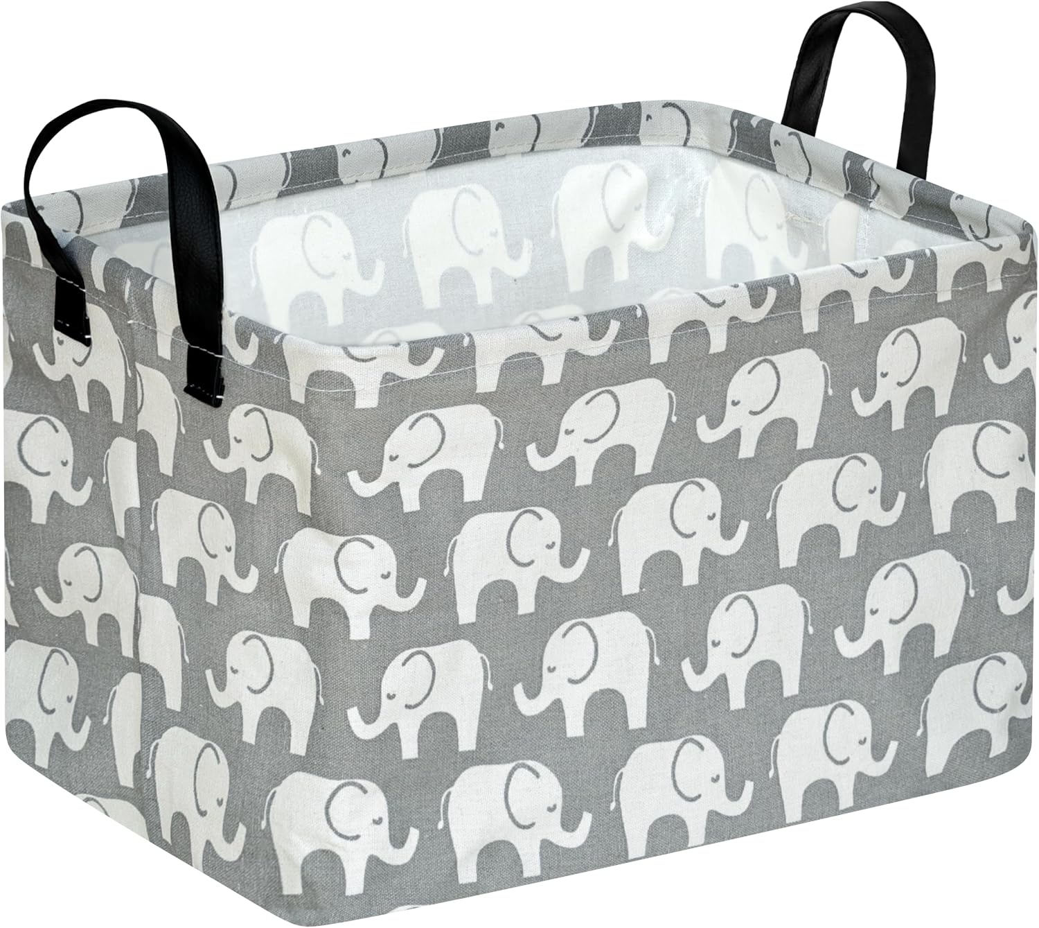 Kid Storage Basket Gift Shelf Basket Toy Storage Bin, Nursery Basket Organizer Box for Children Room Deco With Handles (Grey deer)