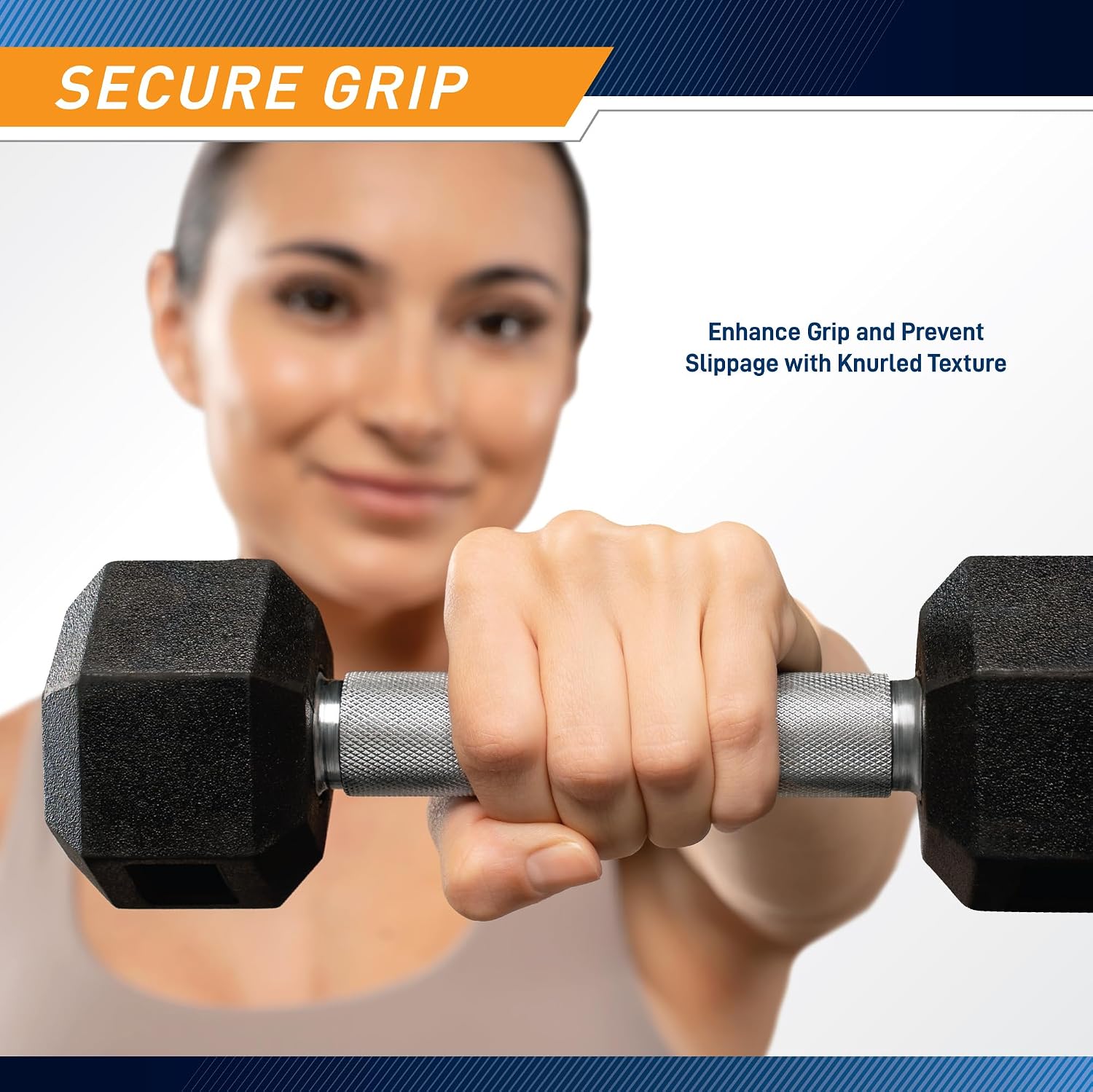 Marcy Classic Rubber Hex Dumbbell with Knurled Grip for Strength Training and Bodybuilding, 5lb - 50lb Single Dumbbell for Exercise & Fitness, Sold Individually