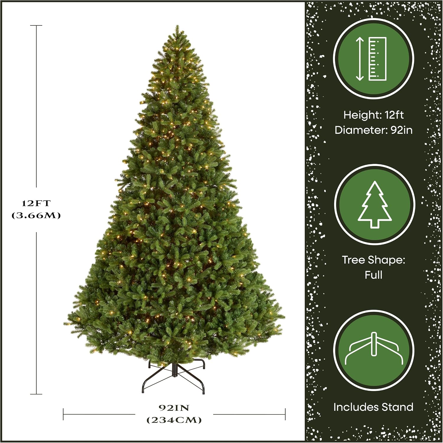 National Tree Company 7.5ft Pre-Lit Downswept Douglas Fir Christmas Tree | 750 Clear Lights, 1,867 Tips, Includes Stand, Artificial, Green