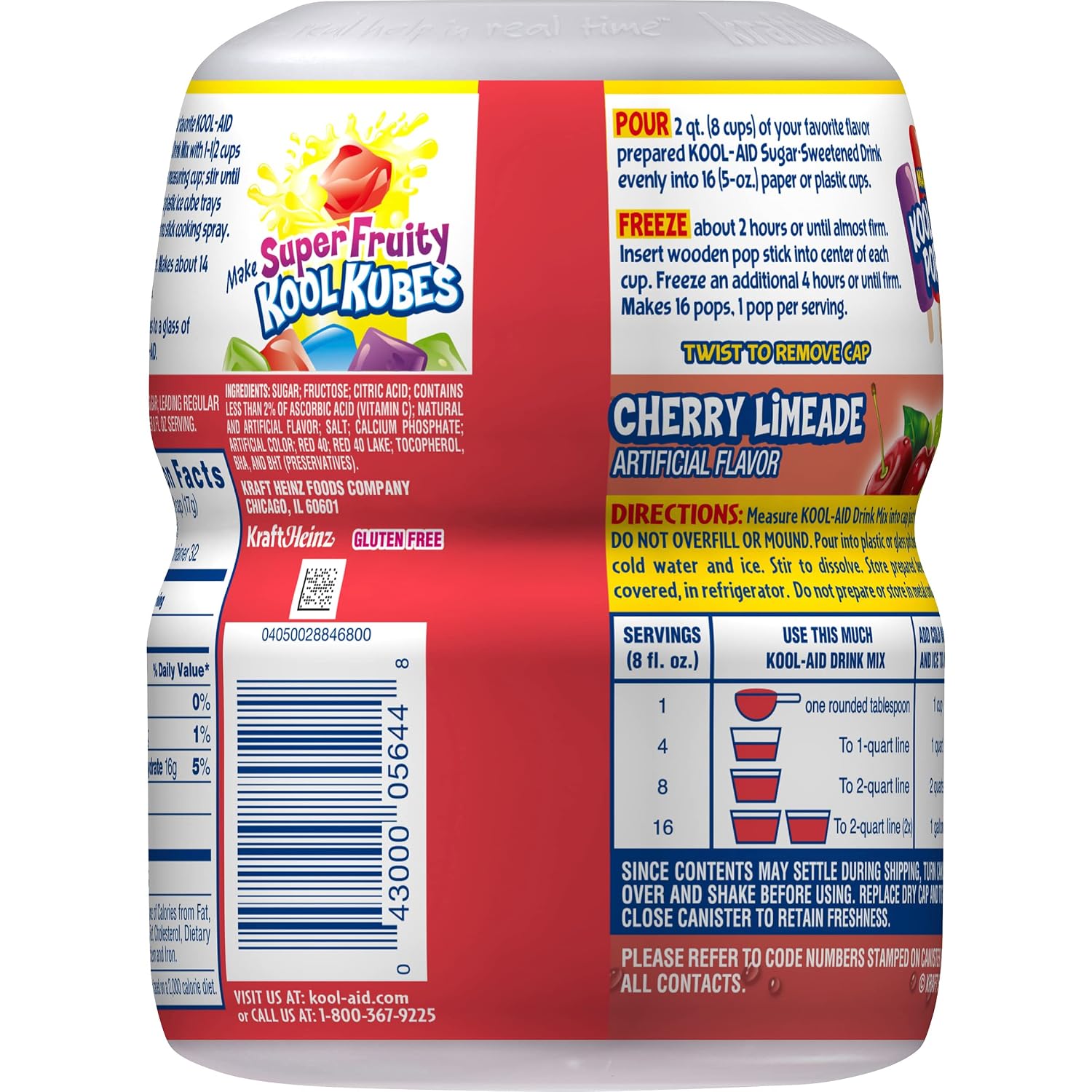 Kool-Aid Drink Mix, Tropical Punch, 19 oz | for Flavorful Hydration and Shareable Refreshment Good Source of Vitamin C, Caffeine Free Gluten Free